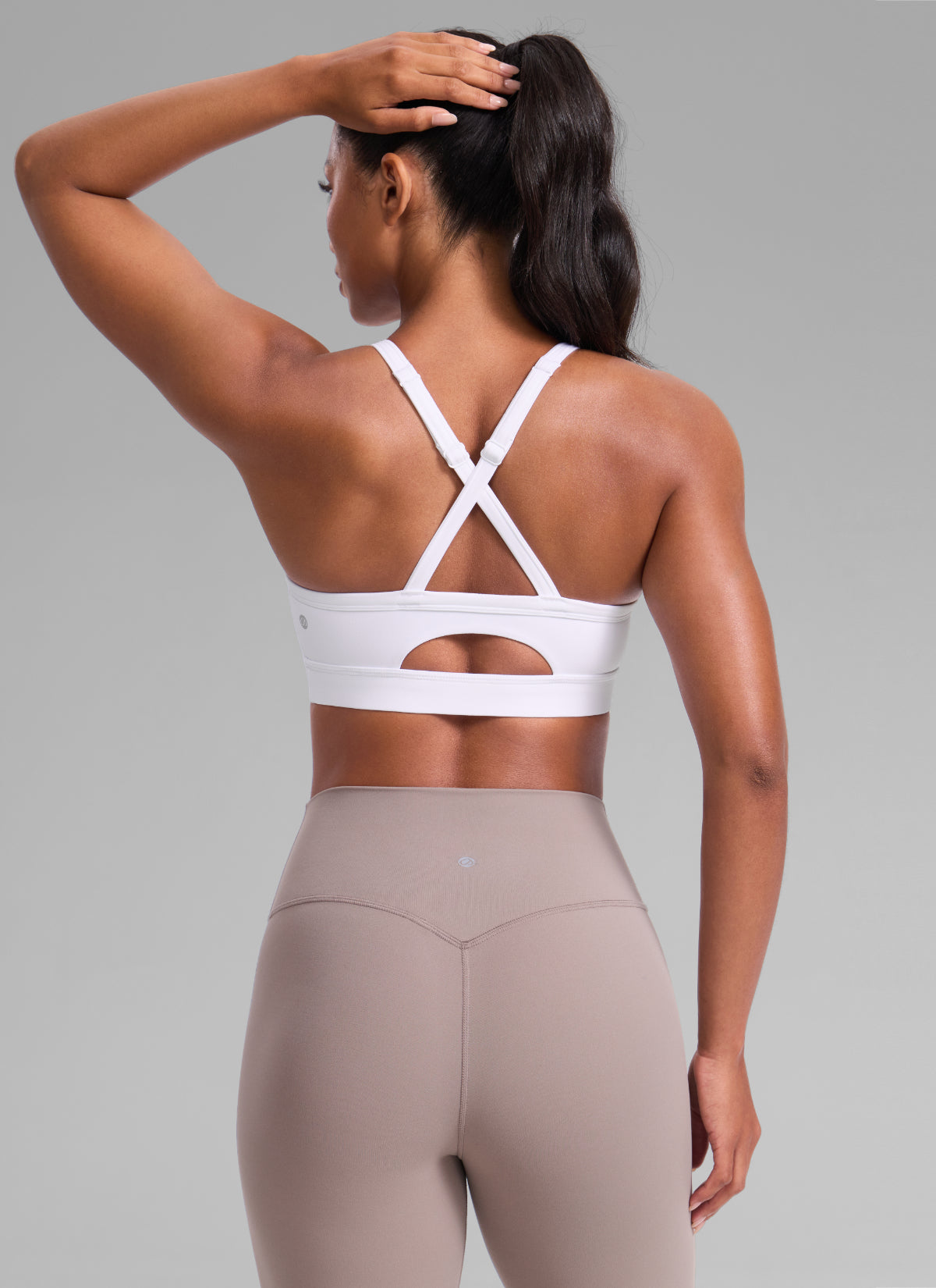 CRZ YOGA Mujer Butterlift Sujetador Deportivo Espalda Cruzada U Cuello blanco