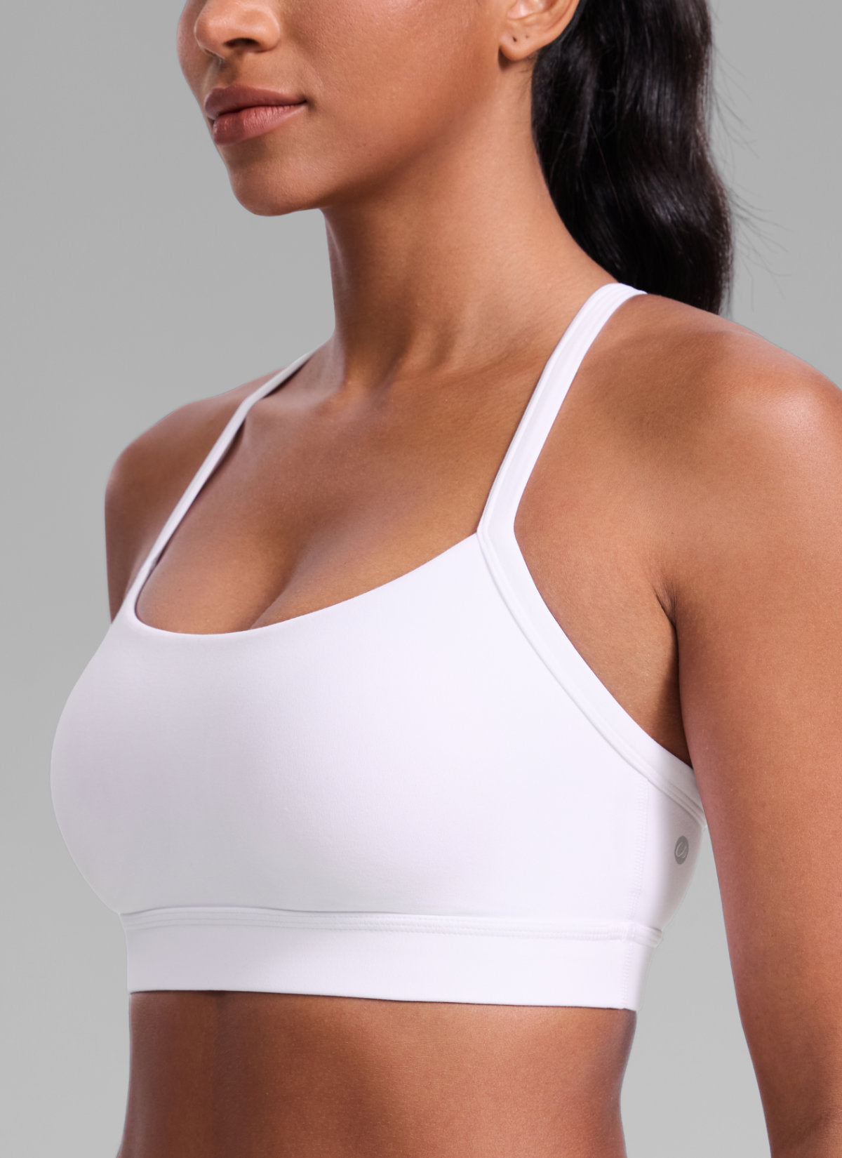CRZ YOGA Mujer Butterlift Sujetador Deportivo Espalda Cruzada U Cuello blanco