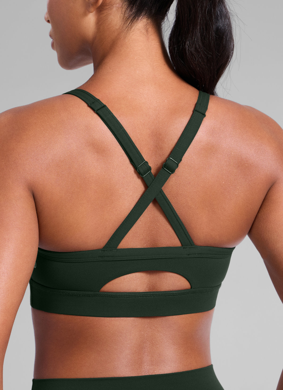 CRZ YOGA Mujer Butterlift Sujetador Deportivo Espalda Cruzada U Cuello Leyenda Verde