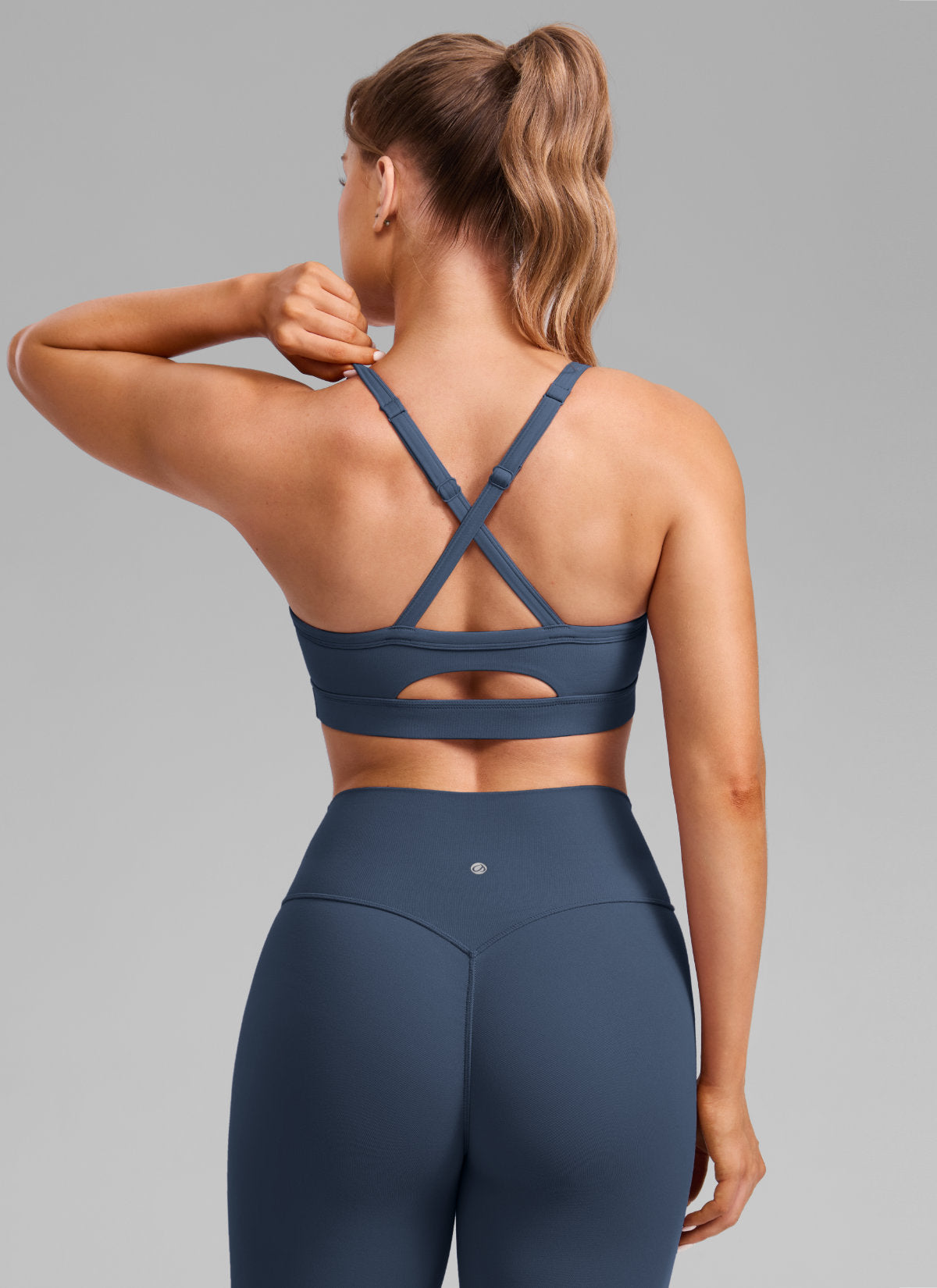 CRZ YOGA Mujer Butterlift Sujetador Deportivo Espalda Cruzada U Cuello Stelindigo