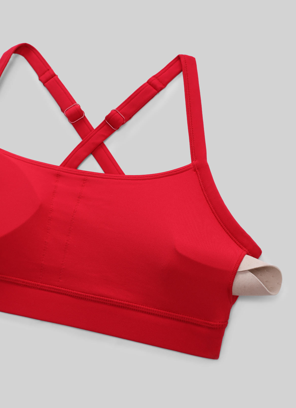 CRZ YOGA Mujer Butterlift Sujetador Deportivo Espalda Cruzada U Cuello Rojo Aurora