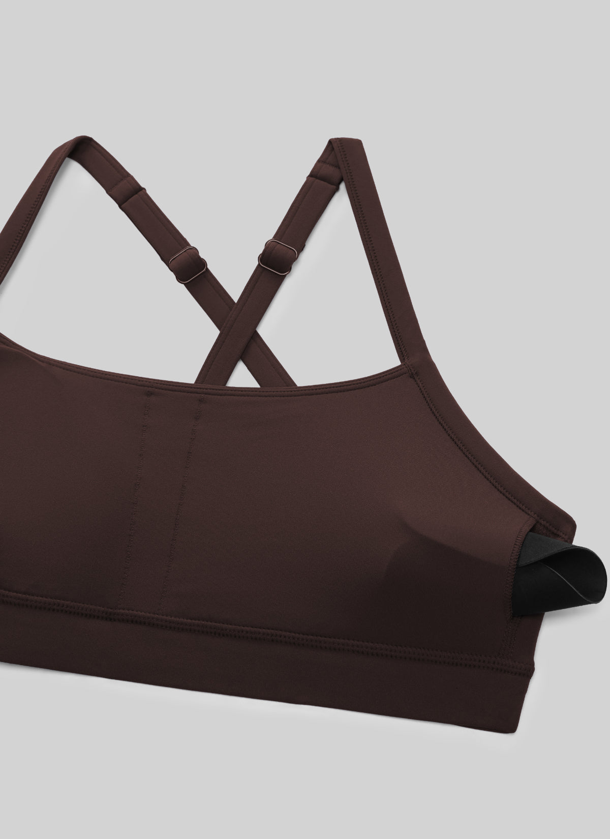 CRZ YOGA Mujer Butterlift Sujetador Deportivo Espalda Cruzada U Cuello Marrón Fudge Caliente