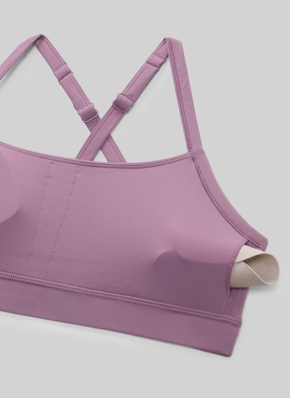 CRZ YOGA Mujer Butterlift Sujetador Deportivo Espalda Cruzada U Cuello Lavanda claro