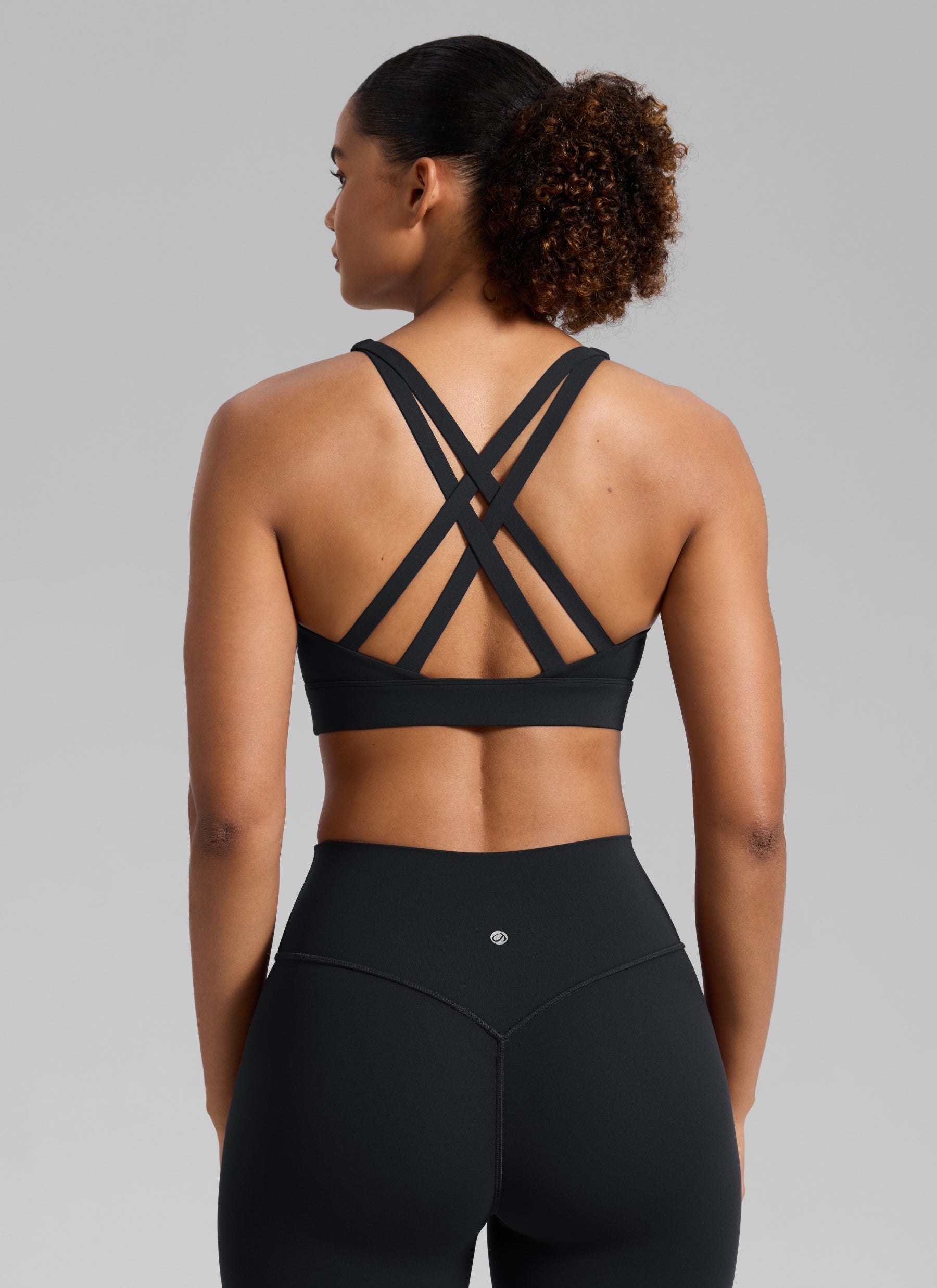 CRZ YOGA Butterlift® Sujetador sport espalda cruzada para mujer Negro