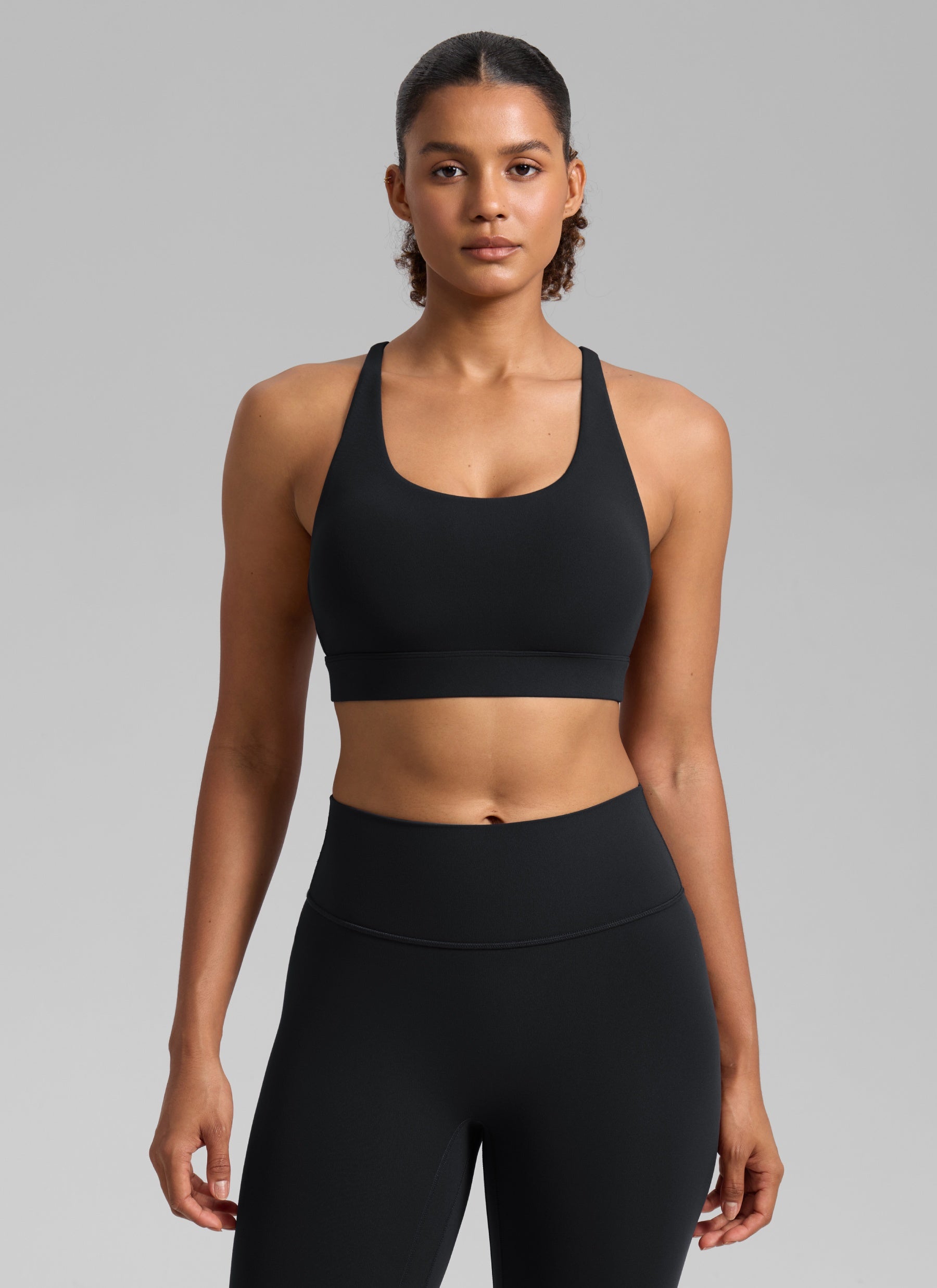 CRZ YOGA Butterlift® Sujetador sport espalda cruzada para mujer Negro
