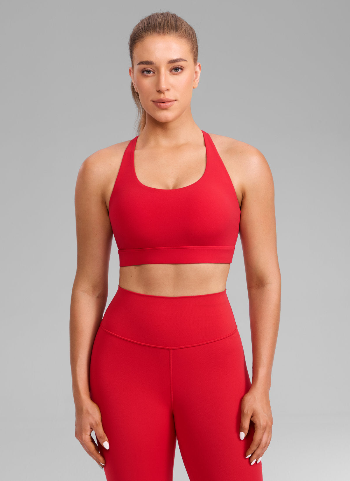 CRZ YOGA Butterlift® Sujetador sport espalda cruzada para mujer Rojo Aurora
