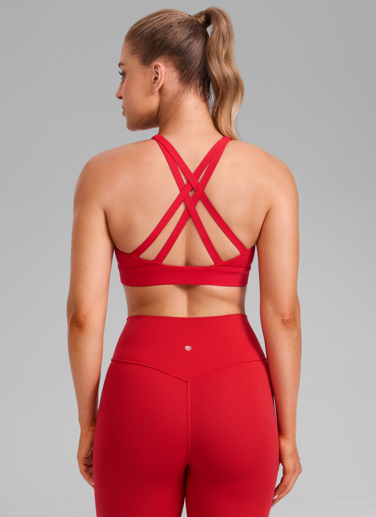 CRZ YOGA Butterlift® Sujetador sport espalda cruzada para mujer Rojo Aurora