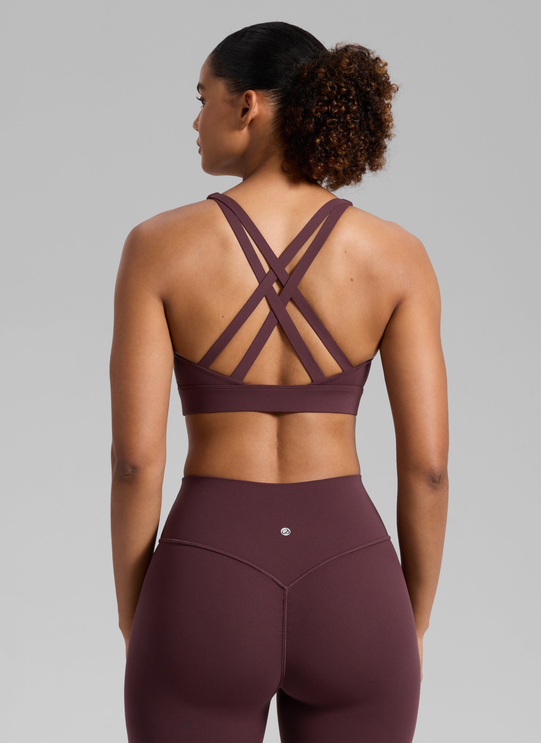 CRZ YOGA Butterlift® Sujetador sport espalda cruzada para mujer Ciruela madura