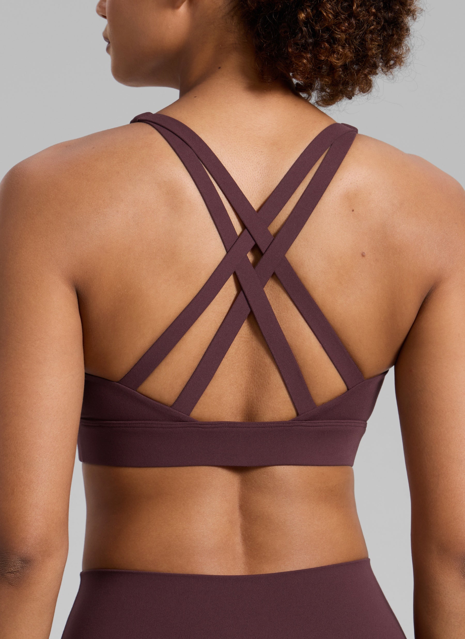 CRZ YOGA Butterlift® Sujetador sport espalda cruzada para mujer Ciruela madura