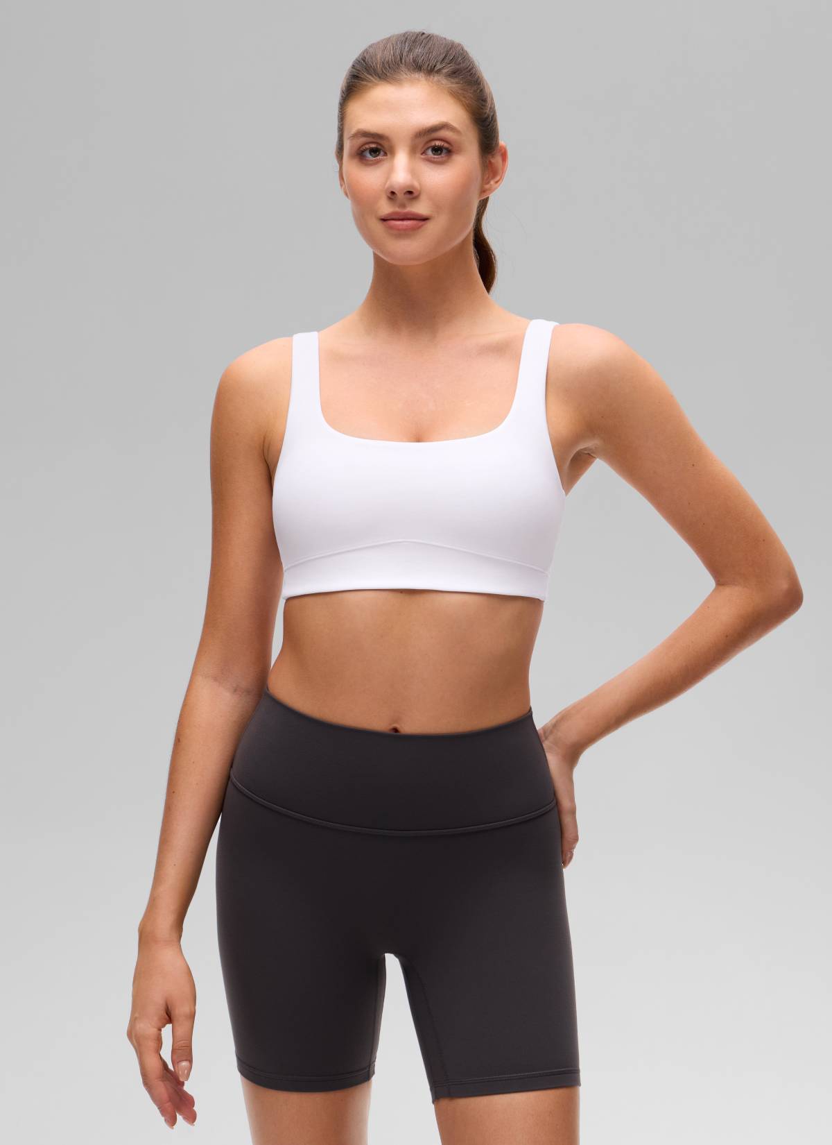 CRZ YOGA Sujetador Butterluxe para Mujer con Espalda en U blanco