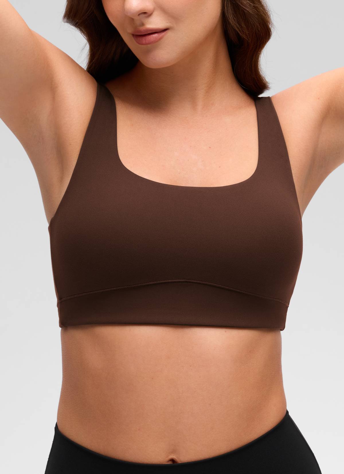 CRZ YOGA Sujetador Butterluxe para Mujer con Espalda en U Marrón Lava