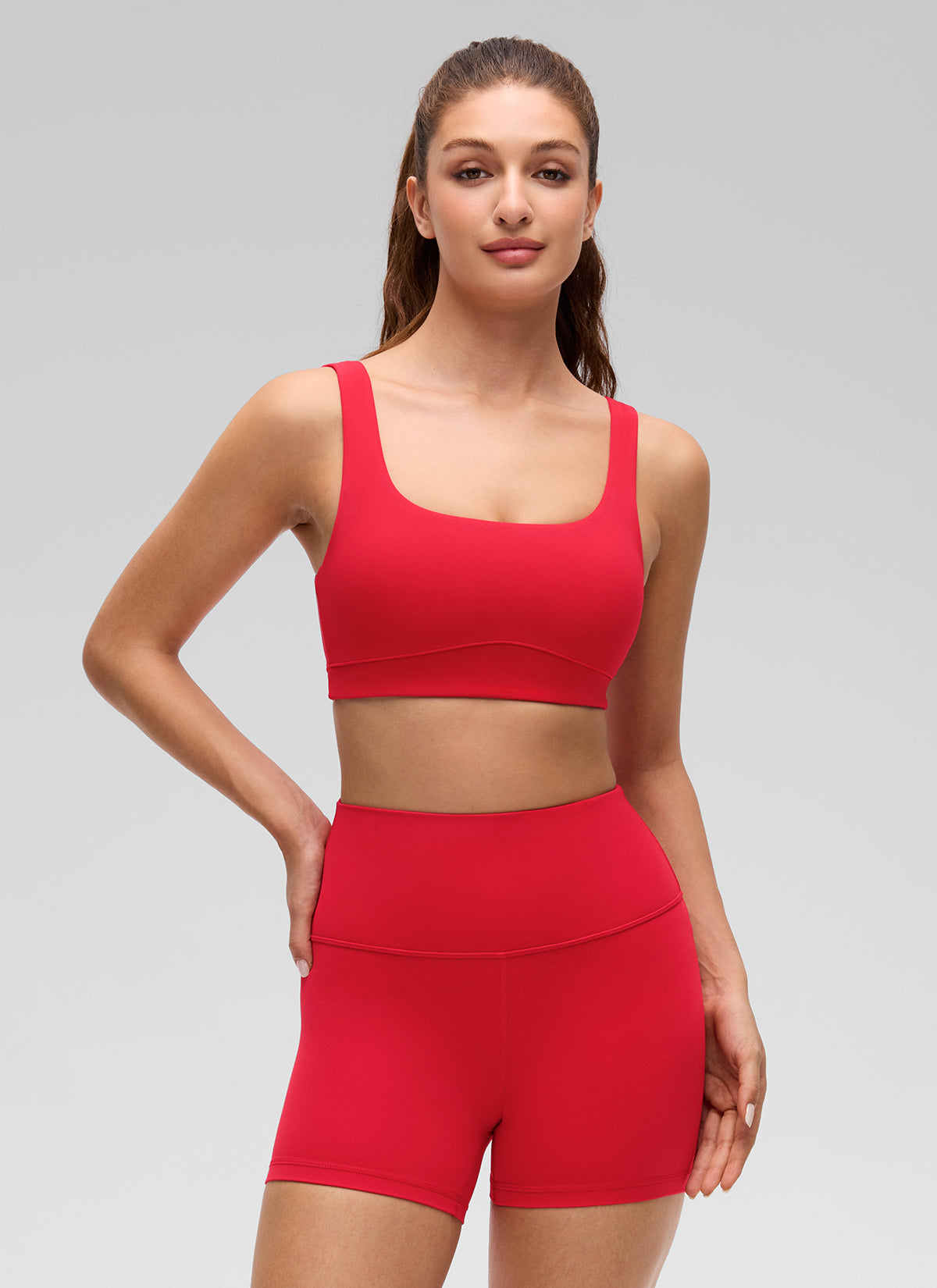 CRZ YOGA Sujetador Butterluxe para Mujer con Espalda en U Rojo Aurora