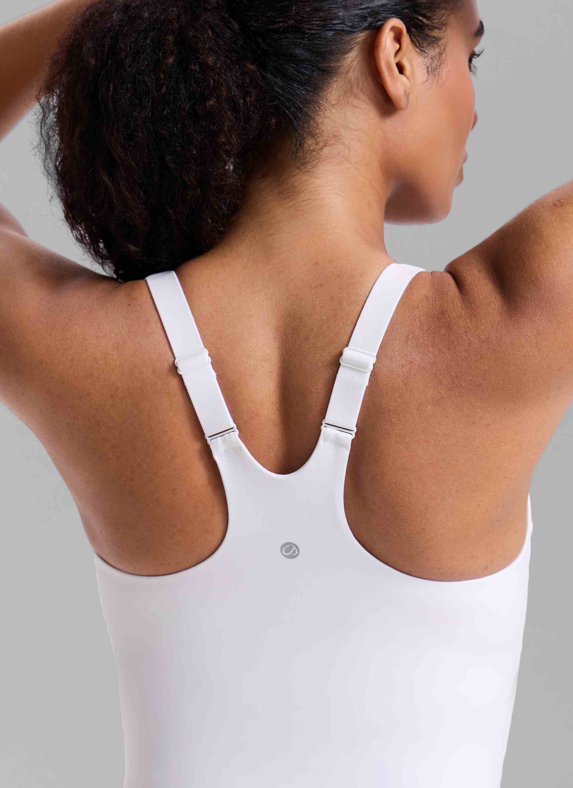 CRZ YOGA Mujer Sujetador Deportivo con Cuello en V y Espalda en U blanco