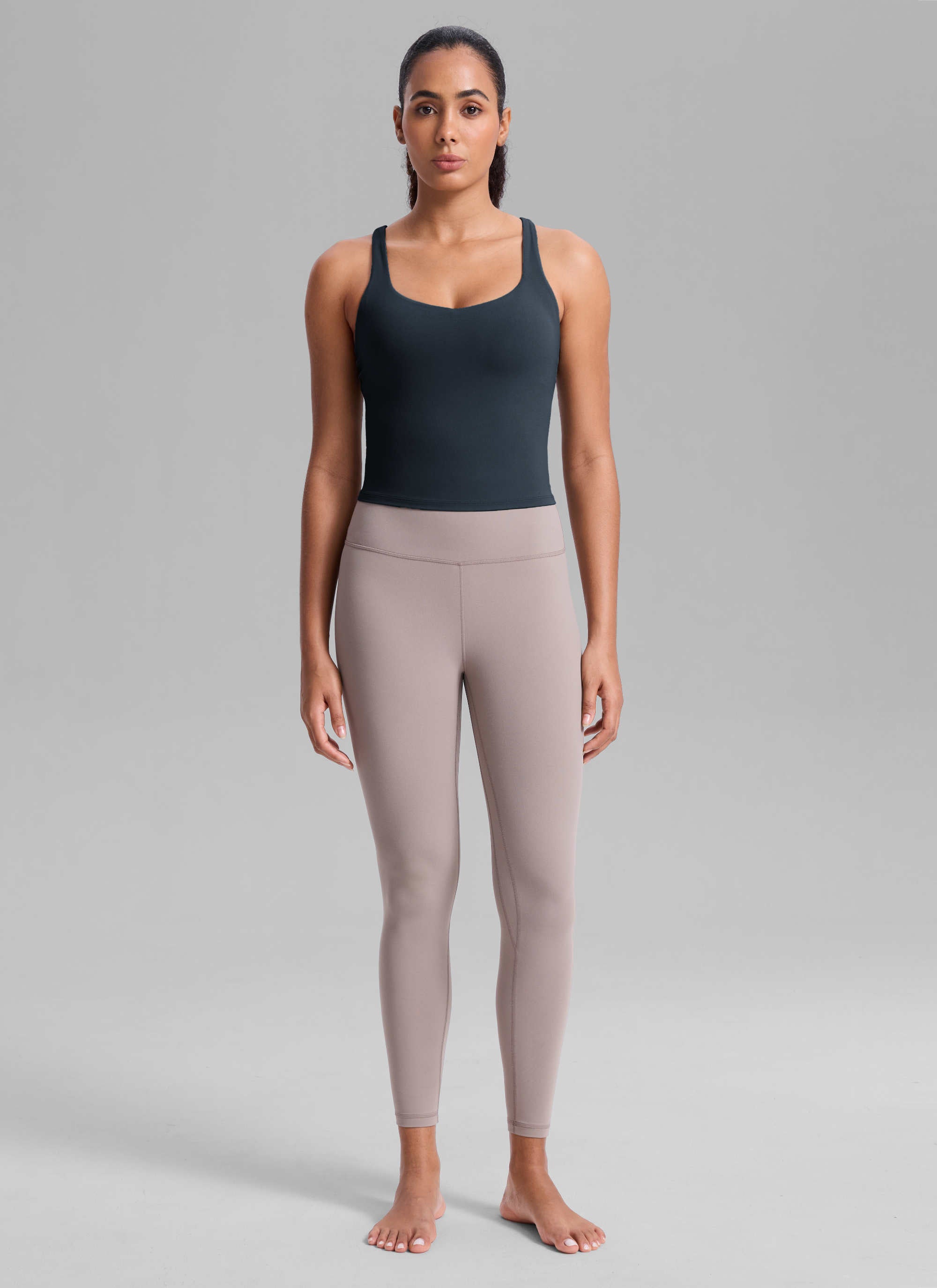 CRZ YOGA Mujer Sujetador Deportivo con Cuello en V y Espalda en U True Navy