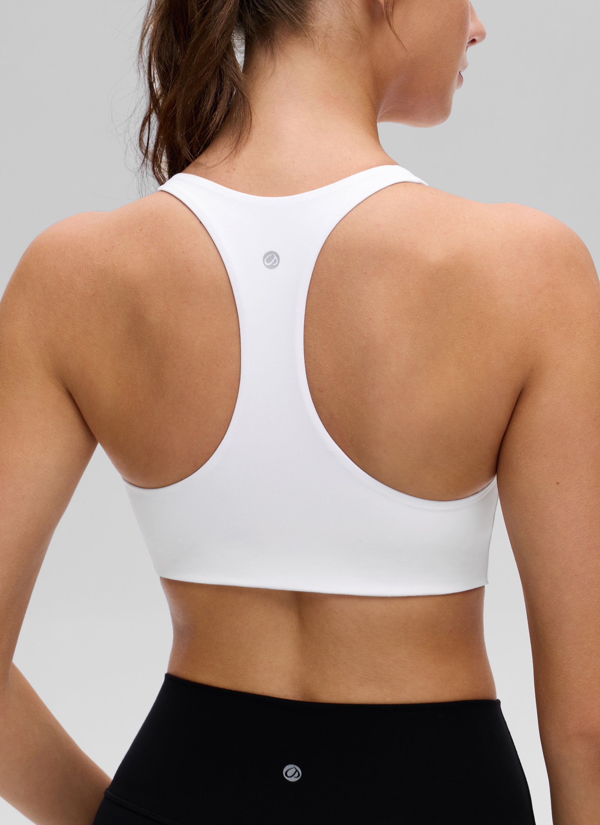 CRZ YOGA Mujer Butterluxe Sujetador con Escote en V y Racerback blanco
