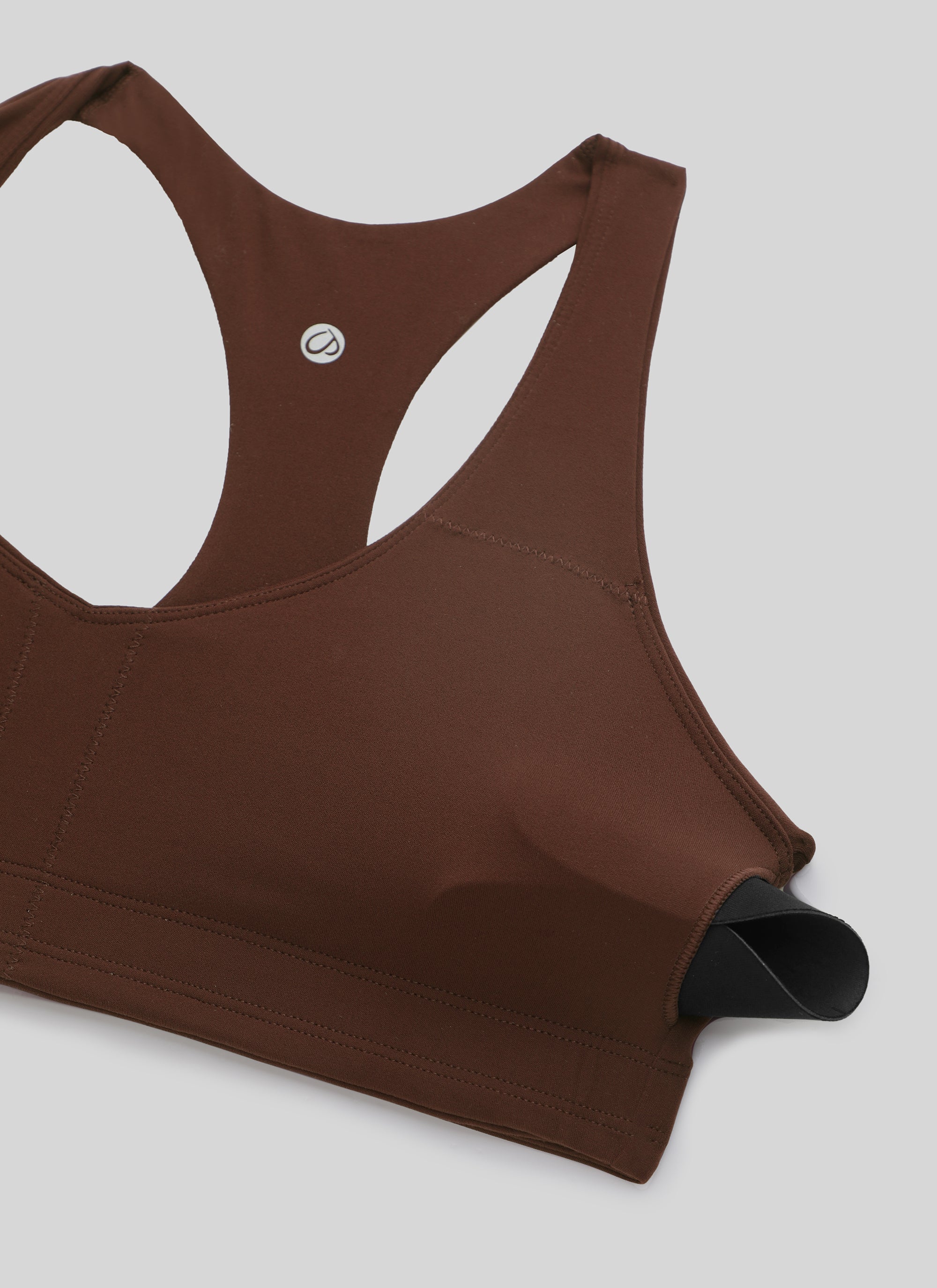 CRZ YOGA Mujer Butterluxe Sujetador con Escote en V y Racerback Marrón Lava