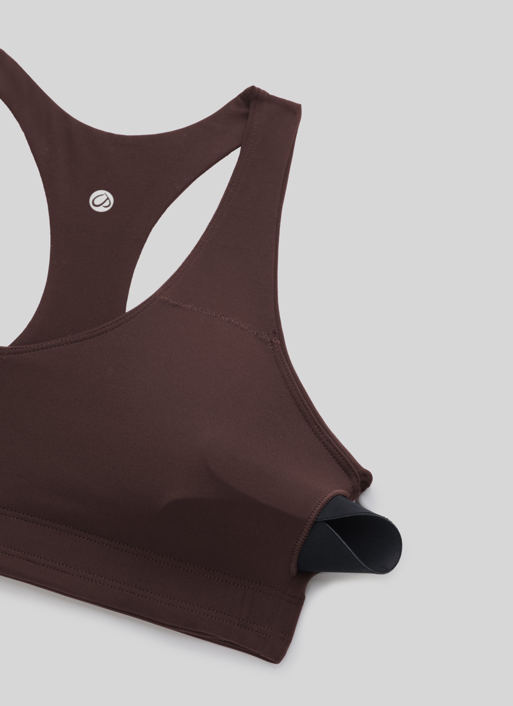 CRZ YOGA Mujer Butterluxe Sujetador con Escote en V y Racerback Marrón Fudge Caliente