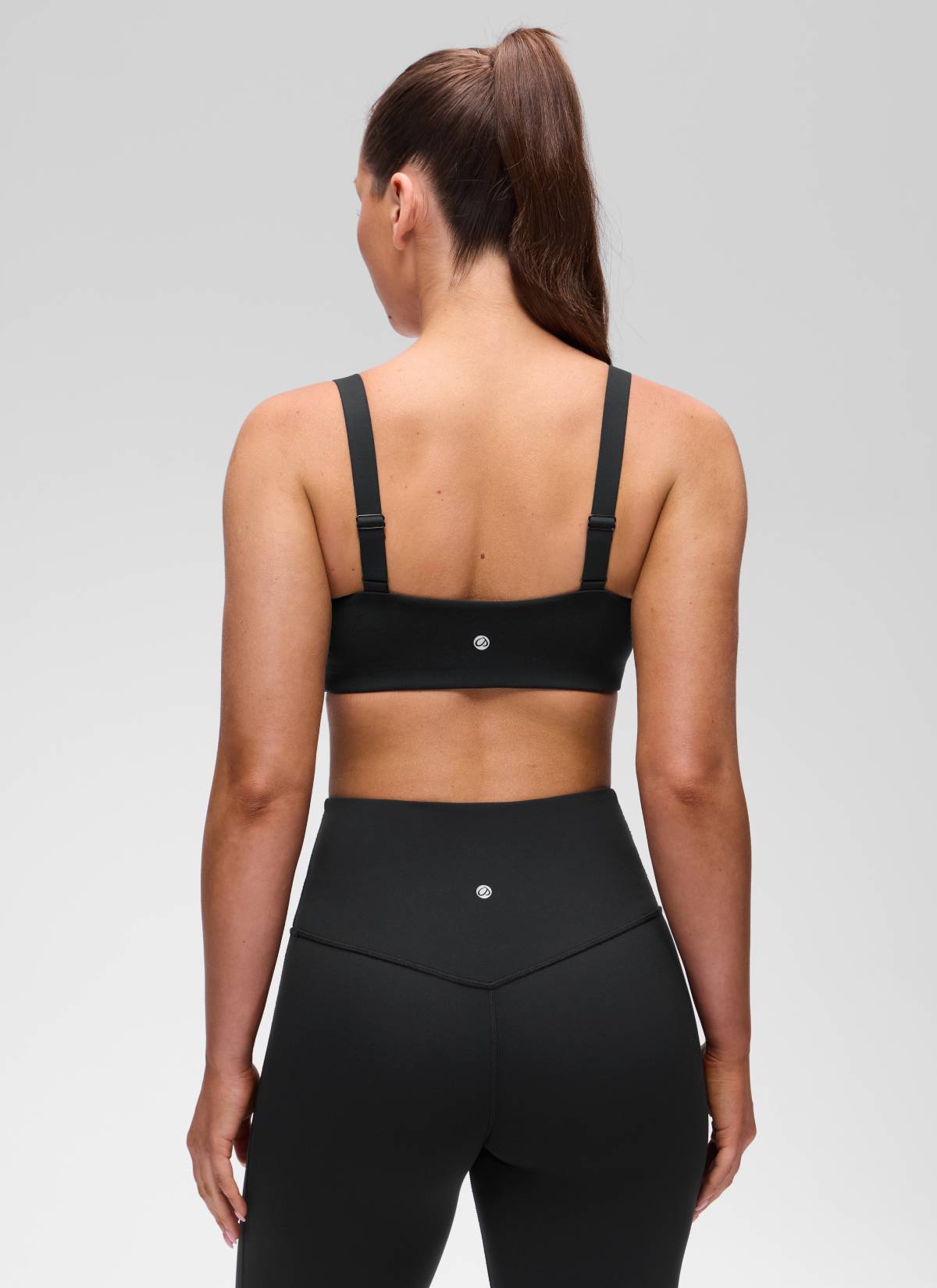 CRZ YOGA Mujer Sujetador Deportivo Escote en U y Espalda Cuadrada Negro