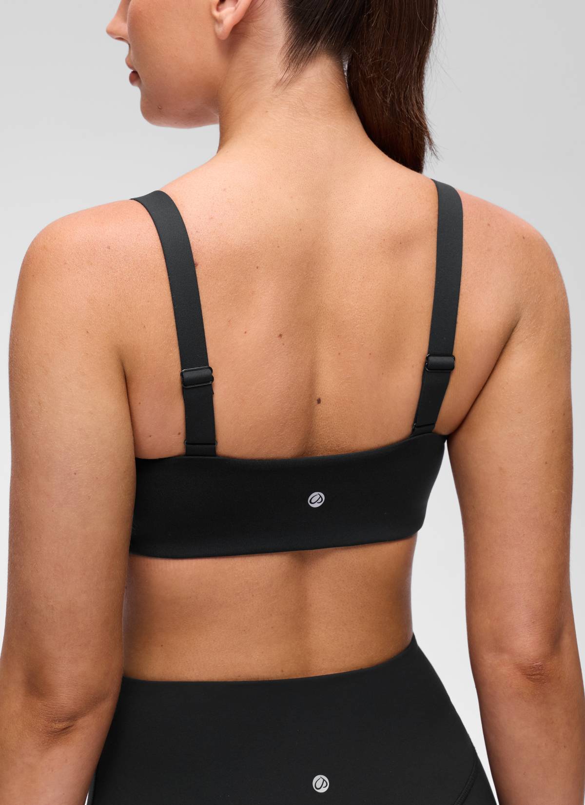 CRZ YOGA Mujer Sujetador Deportivo Escote en U y Espalda Cuadrada Negro