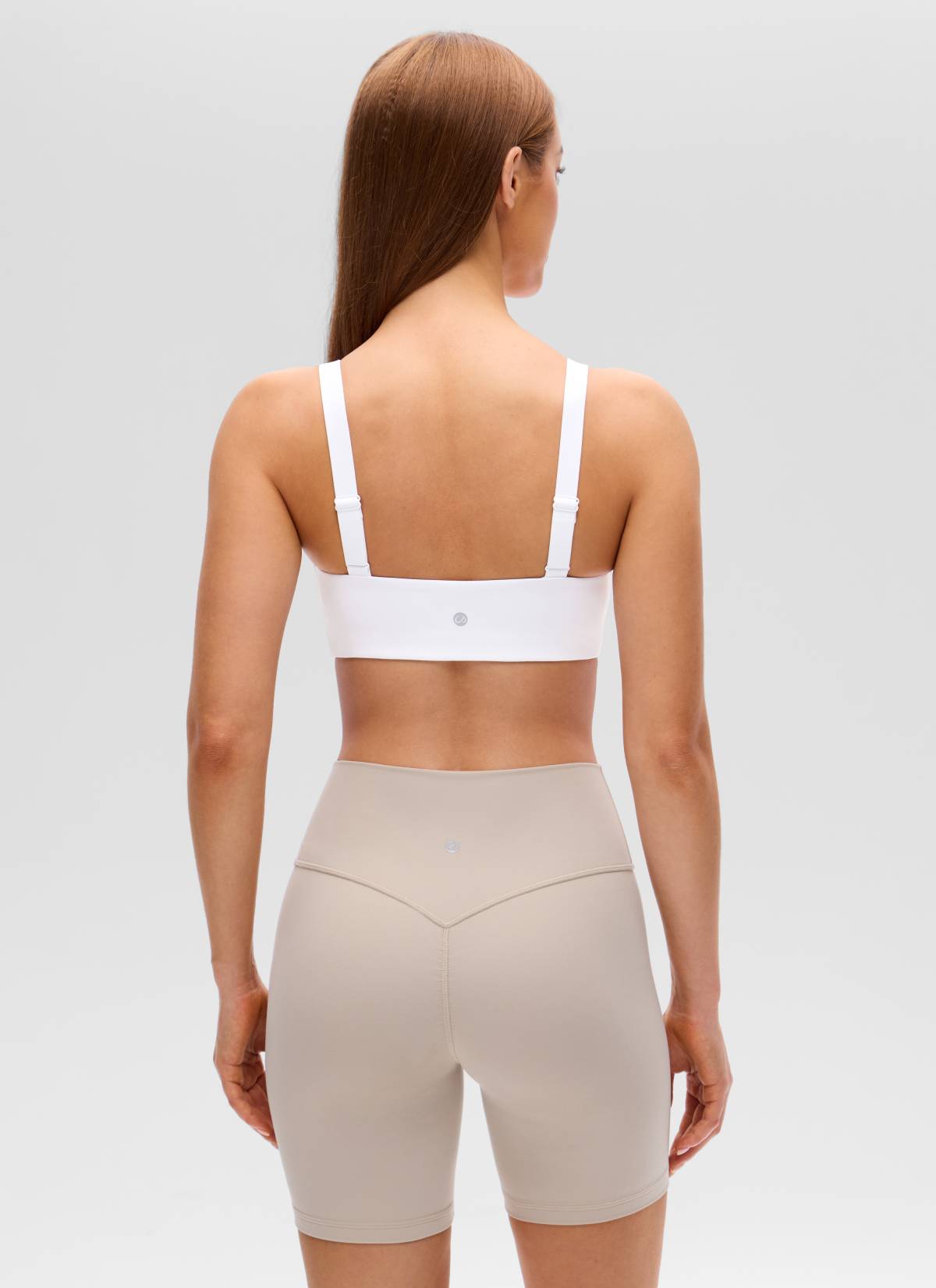 CRZ YOGA Mujer Sujetador Deportivo Escote en U y Espalda Cuadrada blanco