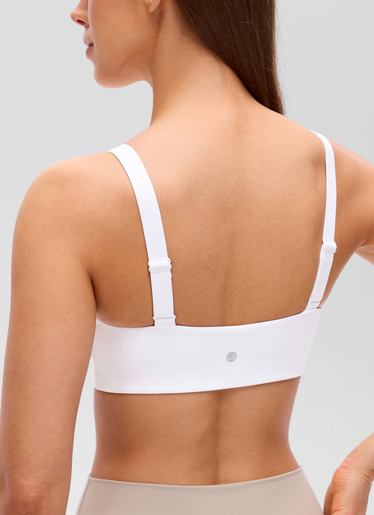 CRZ YOGA Mujer Sujetador Deportivo Escote en U y Espalda Cuadrada blanco