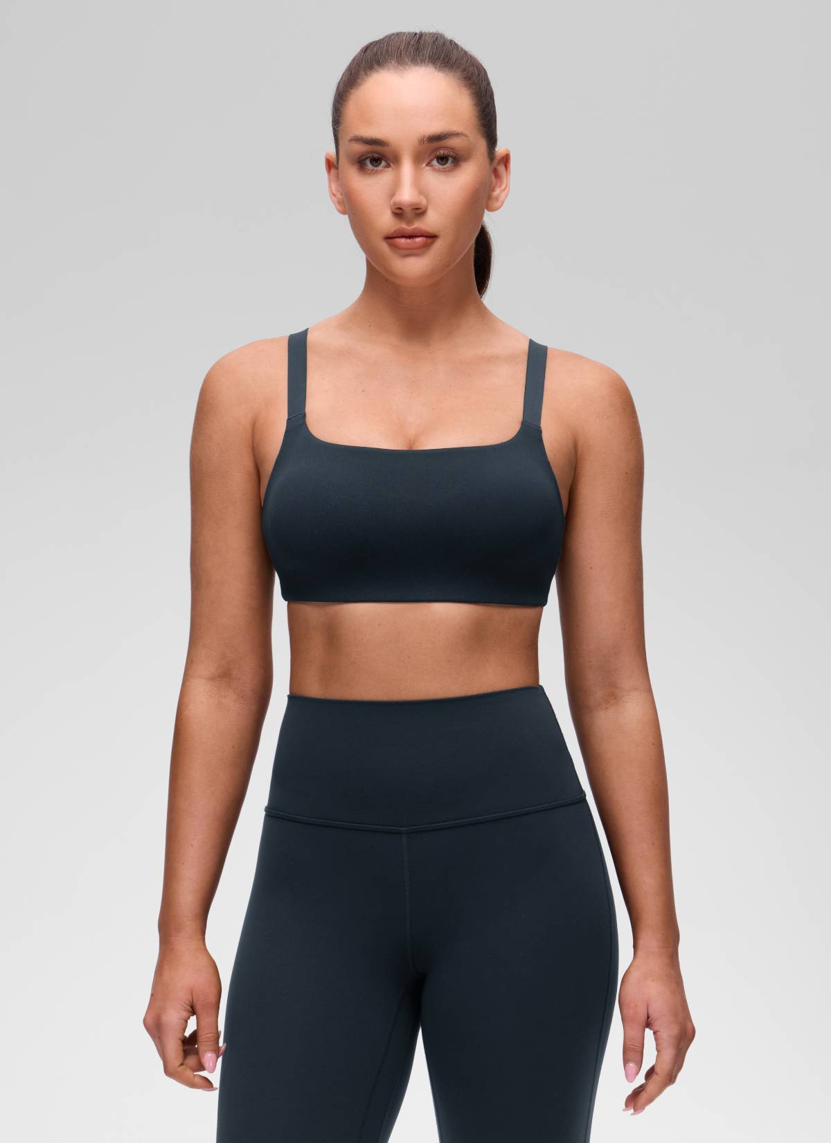 CRZ YOGA Mujer Sujetador Deportivo Escote en U y Espalda Cuadrada True Navy