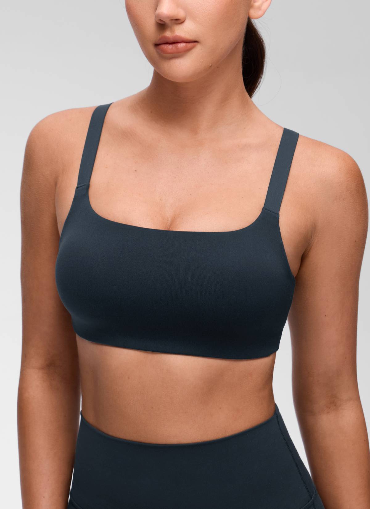 CRZ YOGA Mujer Sujetador Deportivo Escote en U y Espalda Cuadrada True Navy