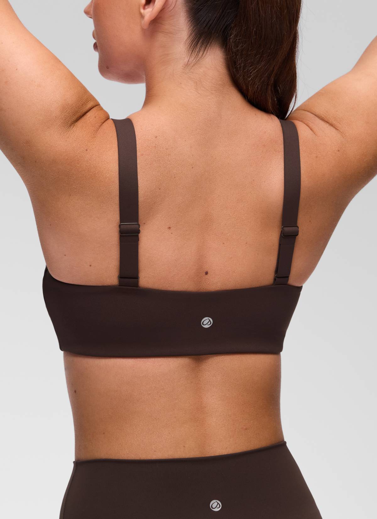 CRZ YOGA Mujer Sujetador Deportivo Escote en U y Espalda Cuadrada Marrón Fudge Caliente
