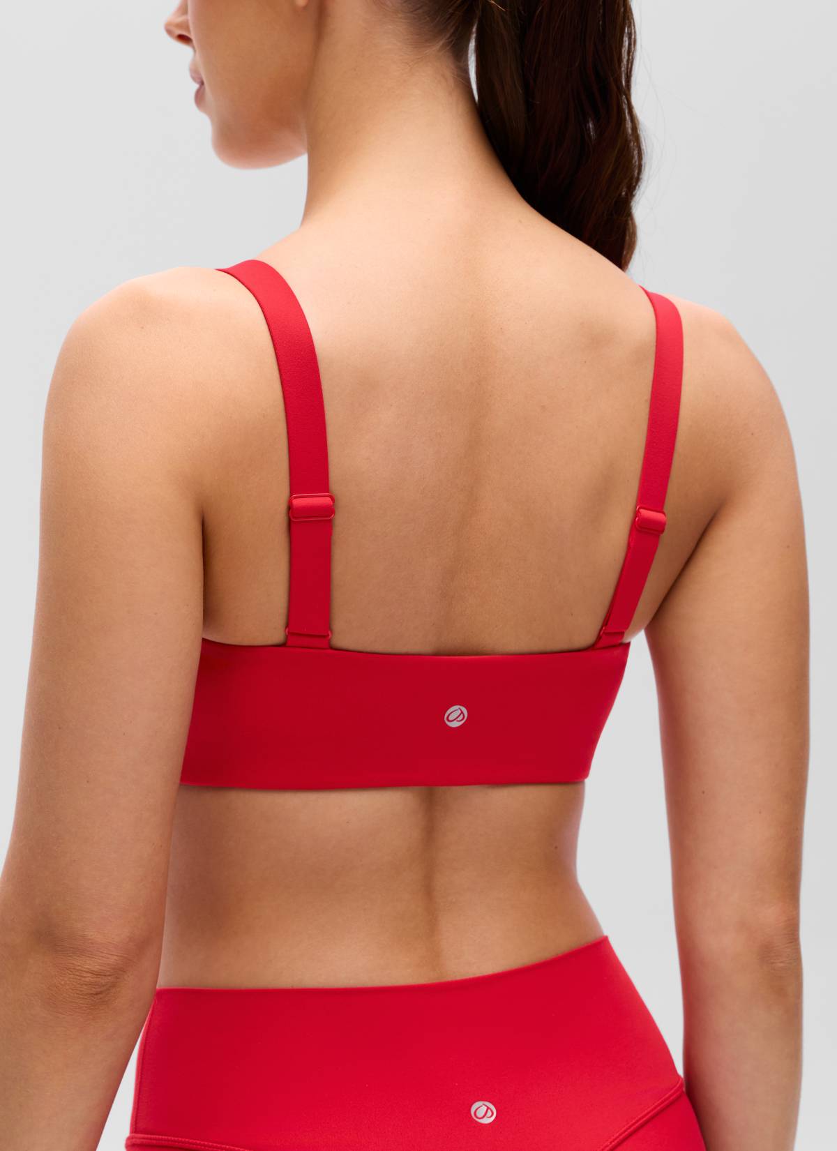 CRZ YOGA Mujer Sujetador Deportivo Escote en U y Espalda Cuadrada Rojo Aurora