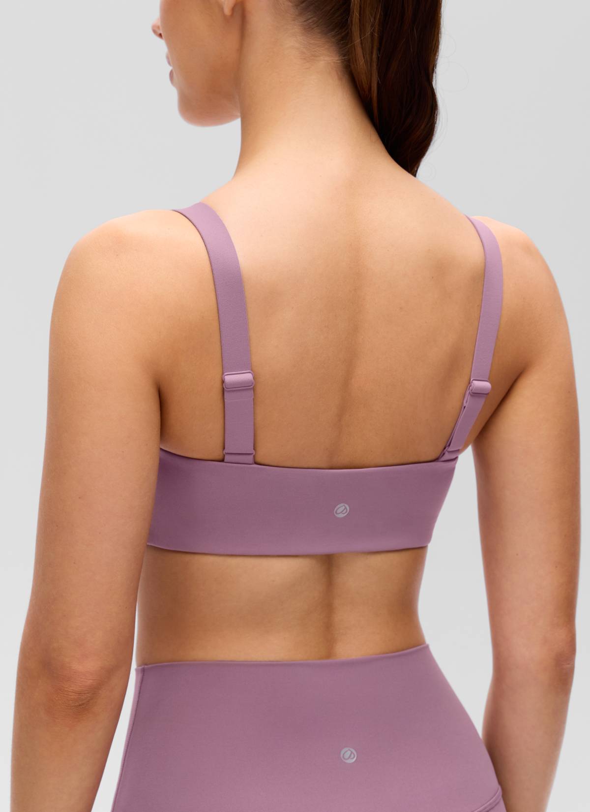 CRZ YOGA Mujer Sujetador Deportivo Escote en U y Espalda Cuadrada Lavanda claro