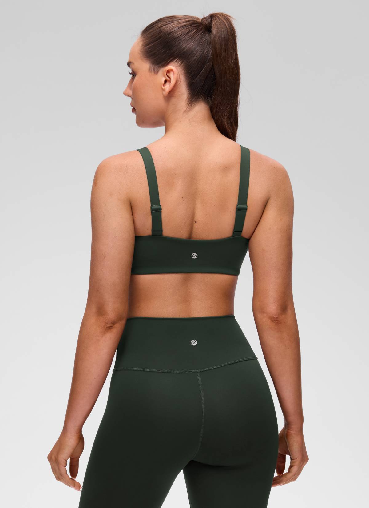 CRZ YOGA Mujer Sujetador Deportivo Escote en U y Espalda Cuadrada Leyenda Verde