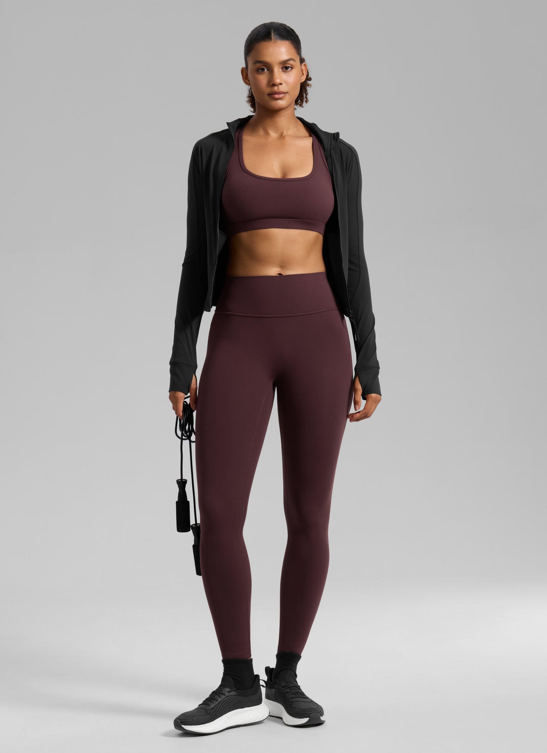 CRZ YOGA Butterlift® Sujetador sport racerback keyhole escote en U Ciruela madura