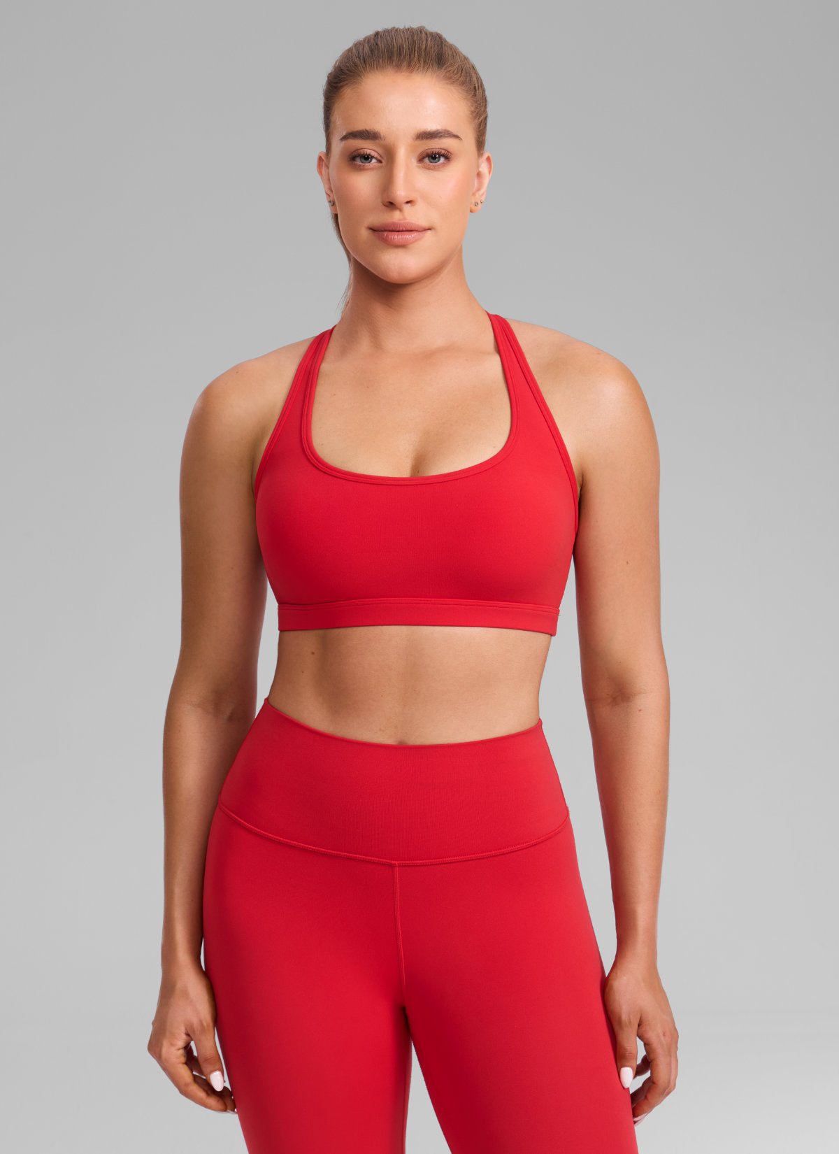 CRZ YOGA Butterlift® Sujetador sport racerback keyhole escote en U Rojo Aurora