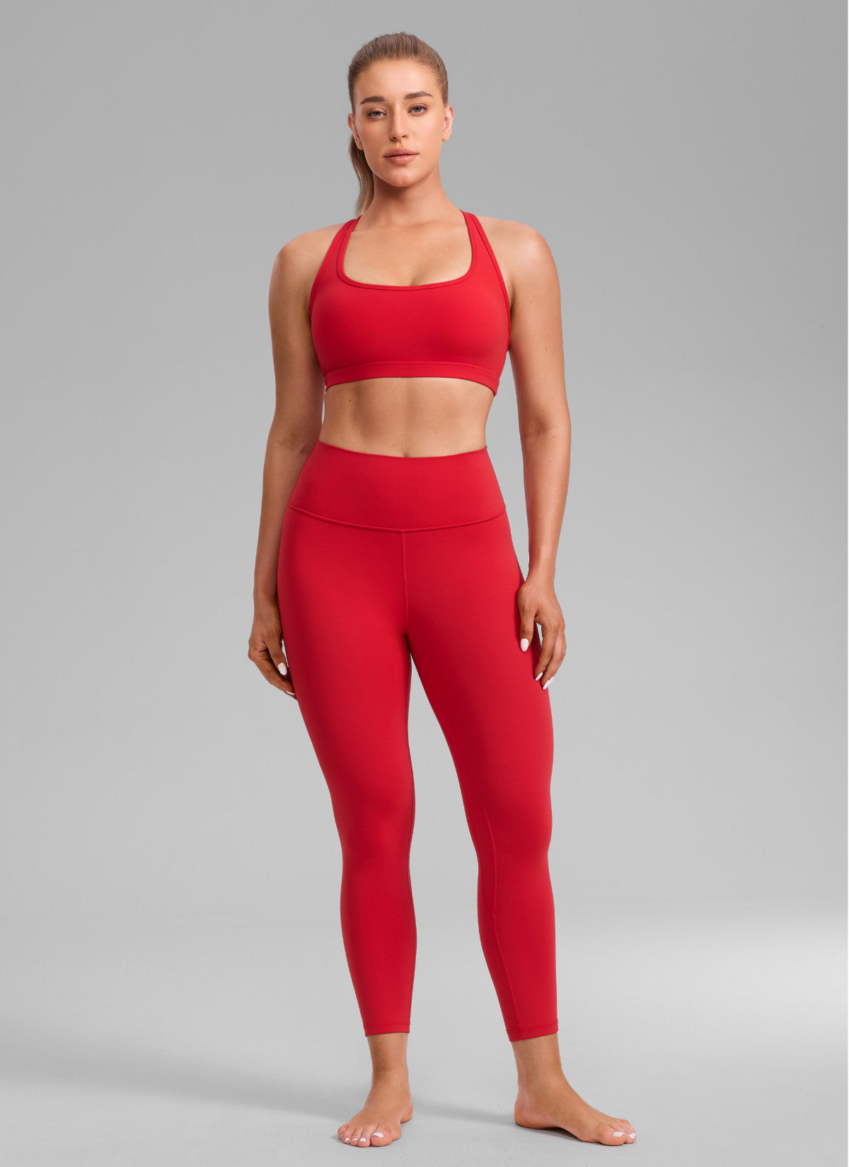 CRZ YOGA Butterlift® Sujetador sport racerback keyhole escote en U Rojo Aurora