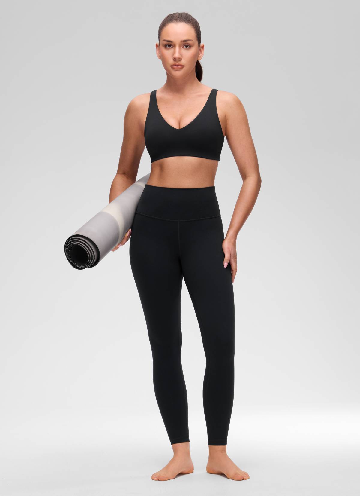 CRZ YOGA Mujer Butterluxe Yoga Sujetador Deportivo Espalda en U Negro