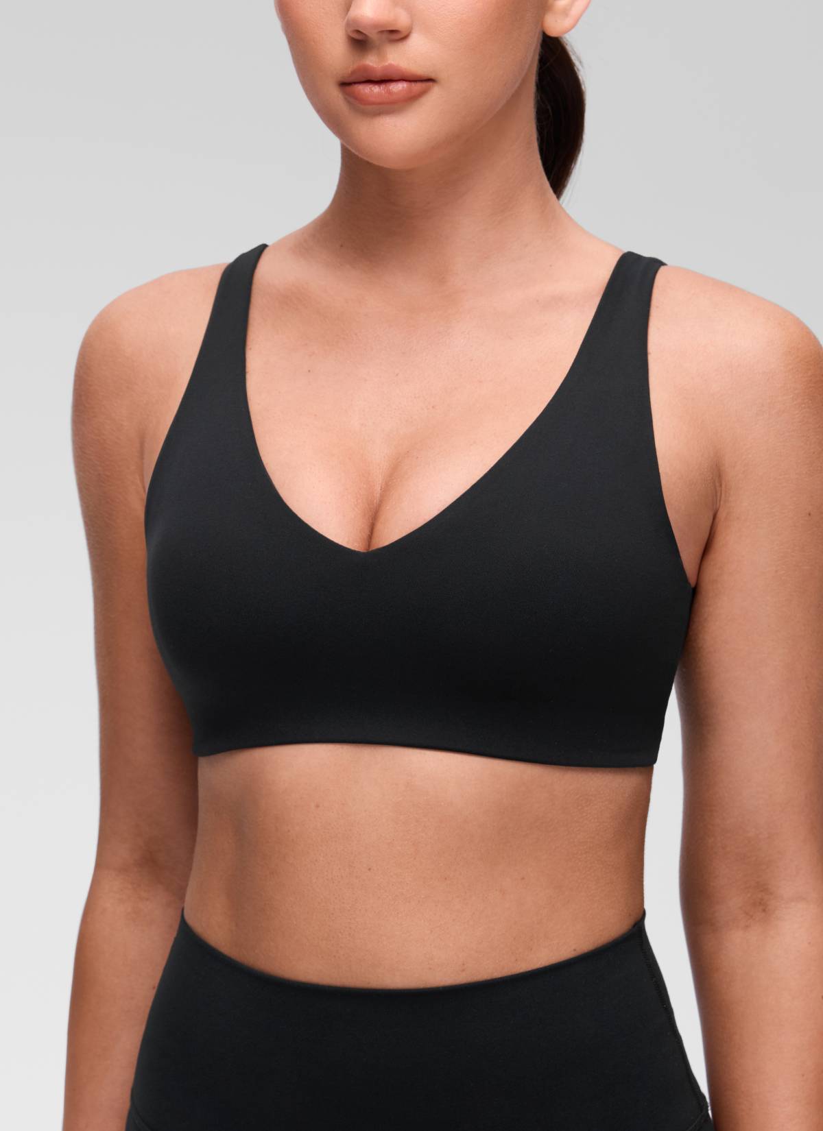 CRZ YOGA Mujer Butterluxe Yoga Sujetador Deportivo Espalda en U Negro