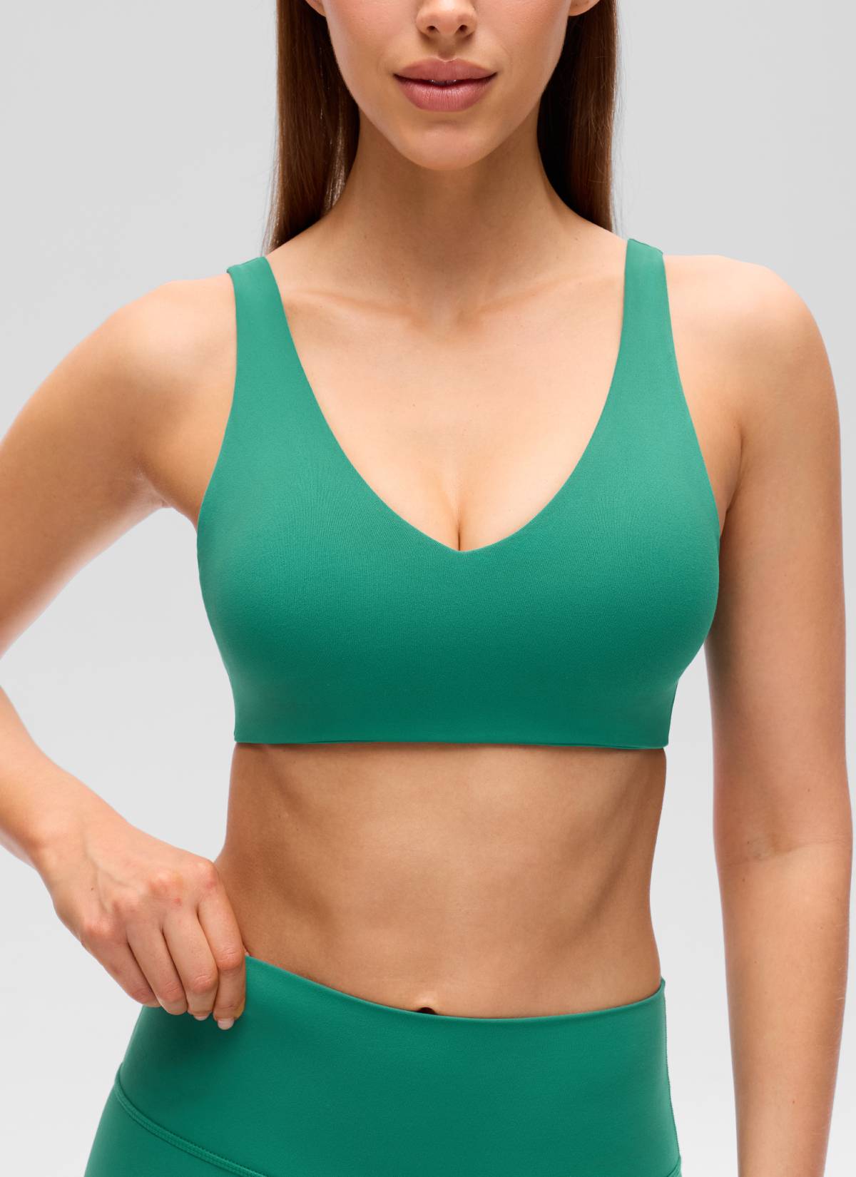 CRZ YOGA Mujer Butterluxe Yoga Sujetador Deportivo Espalda en U Verde Cascadia