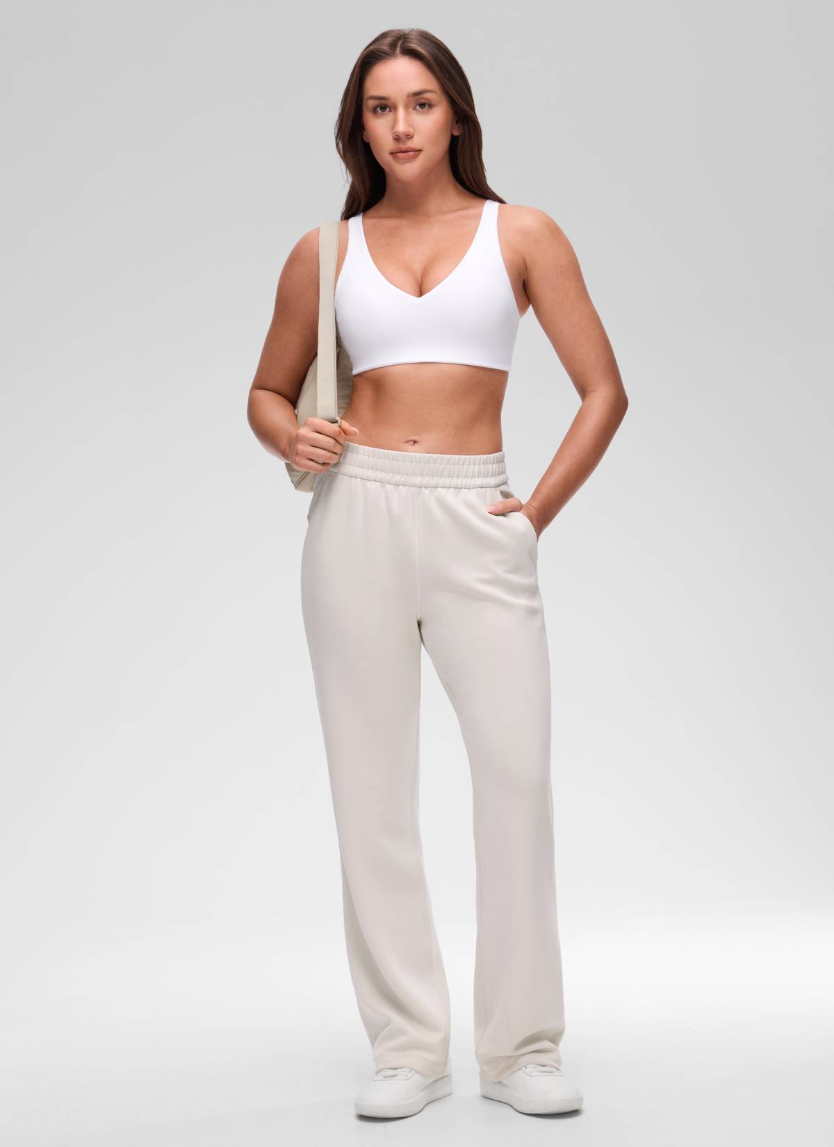 CRZ YOGA Mujer Butterluxe Yoga Sujetador Deportivo Espalda en U blanco