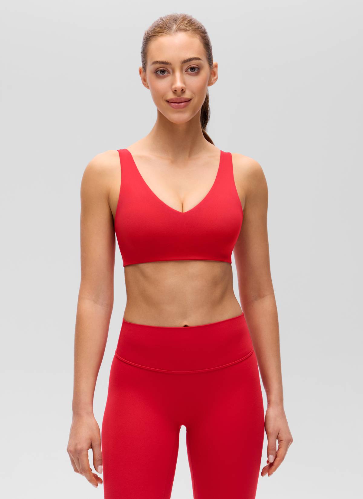 CRZ YOGA Mujer Butterluxe Yoga Sujetador Deportivo Espalda en U Rojo Aurora