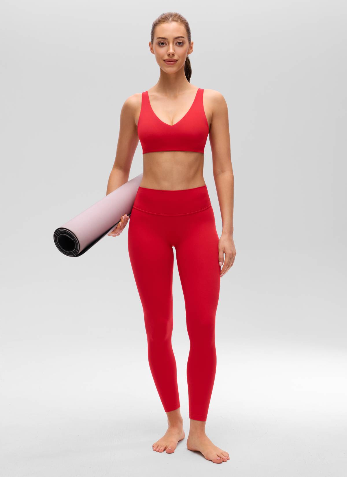 CRZ YOGA Mujer Butterluxe Yoga Sujetador Deportivo Espalda en U Rojo Aurora