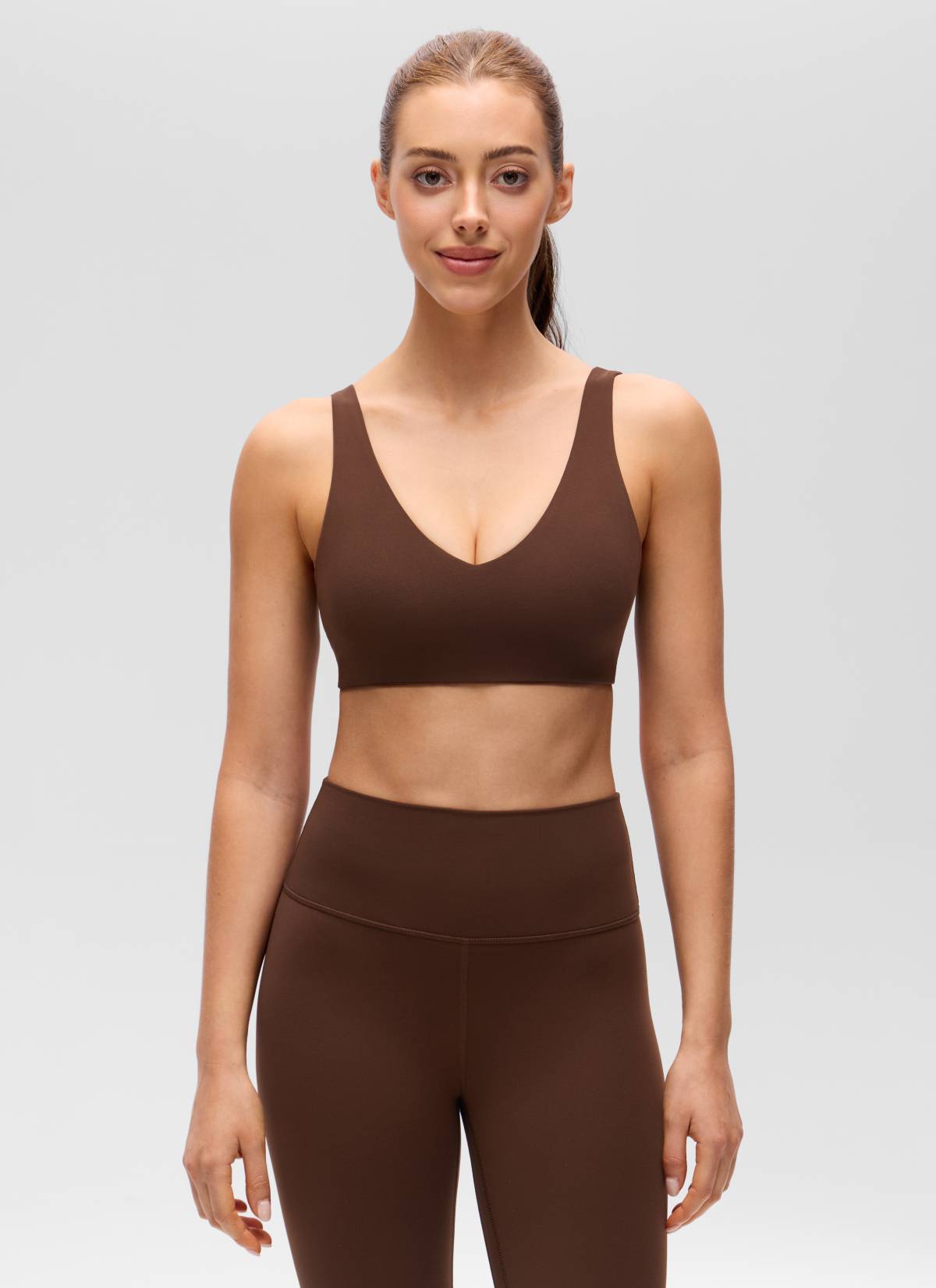 CRZ YOGA Mujer Butterluxe Yoga Sujetador Deportivo Espalda en U Marrón Lava
