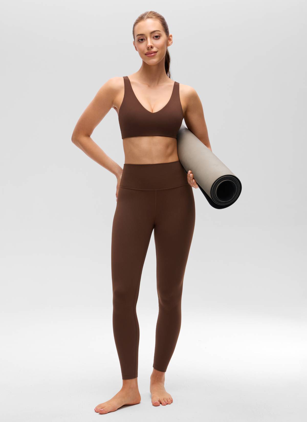 CRZ YOGA Mujer Butterluxe Yoga Sujetador Deportivo Espalda en U Marrón Lava