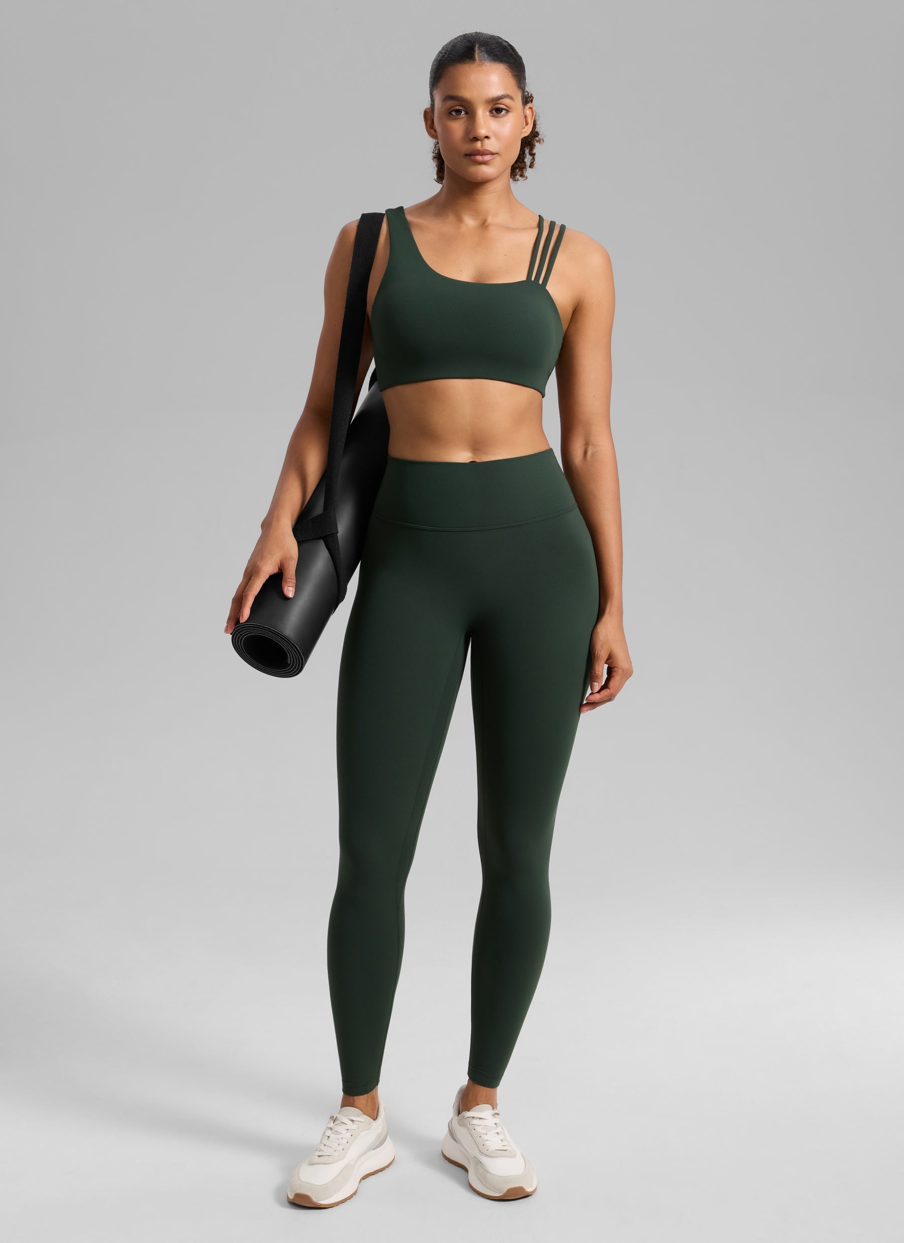 Sujetador Deportivo de Tirantes Asimétricos Mujer Soporte Medio Leyenda Verde