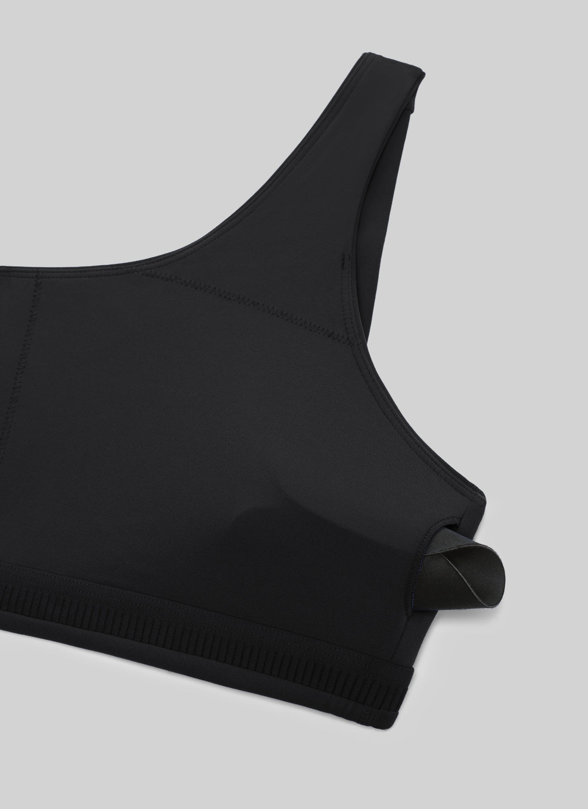 Sujetador Deportivo de Tirantes Asimétricos Mujer Soporte Medio Negro