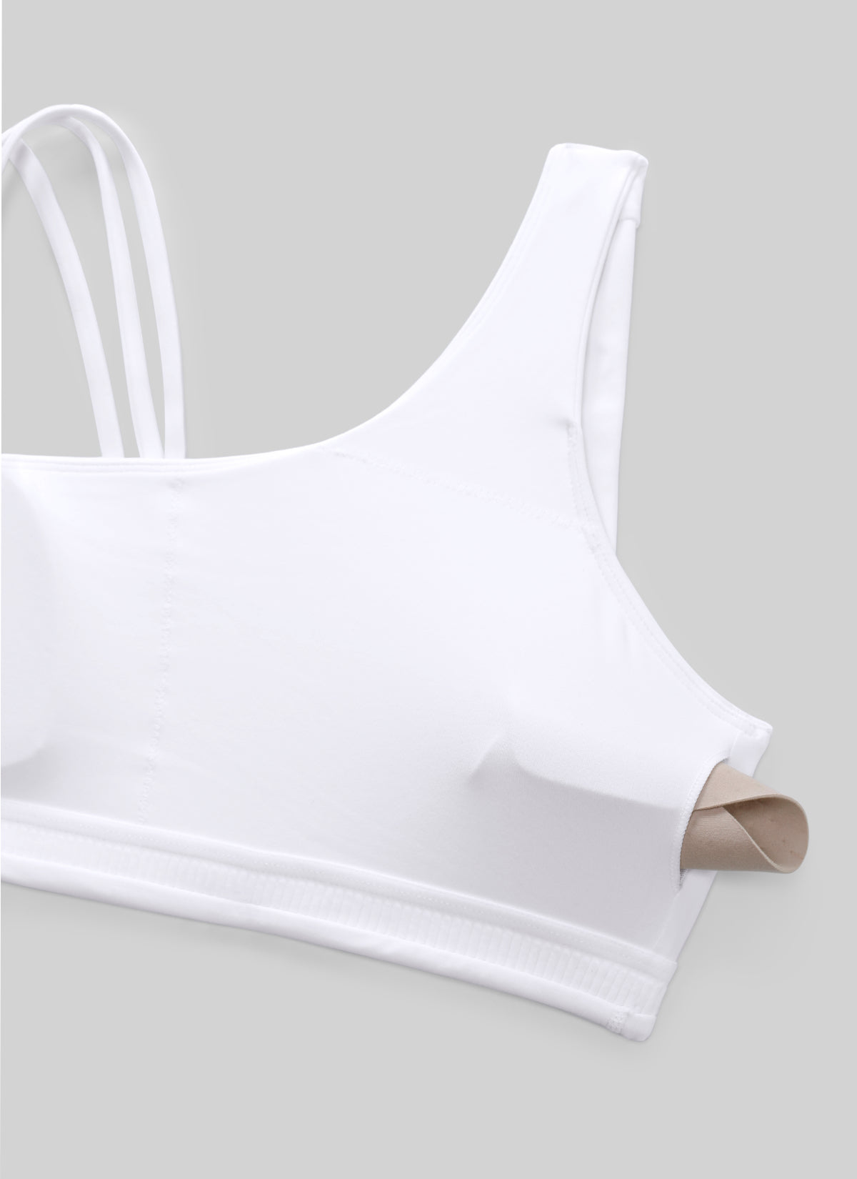 Sujetador Deportivo de Tirantes Asimétricos Mujer Soporte Medio blanco