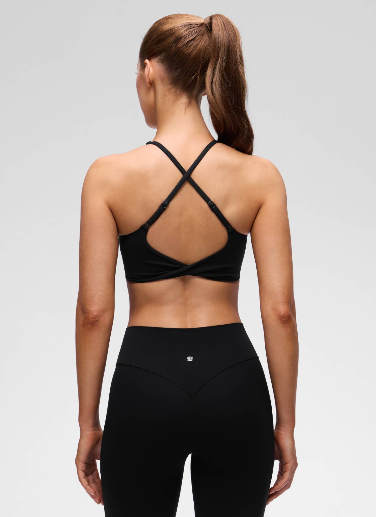 CRZ YOGA  Butterluxe Mujer Sujetador con cuello en V y espalda cruzada Negro
