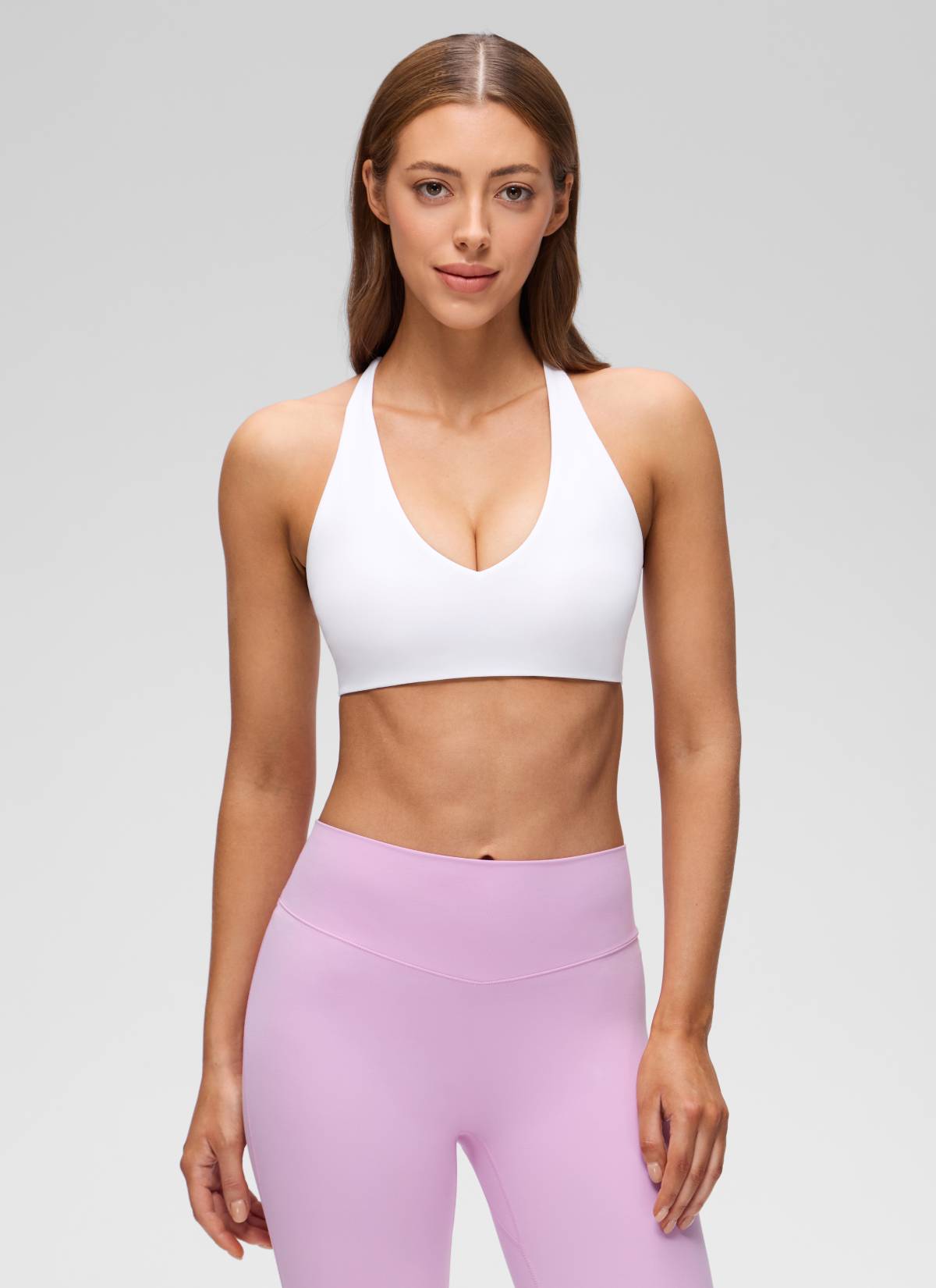 CRZ YOGA  Butterluxe Mujer Sujetador con cuello en V y espalda cruzada blanco