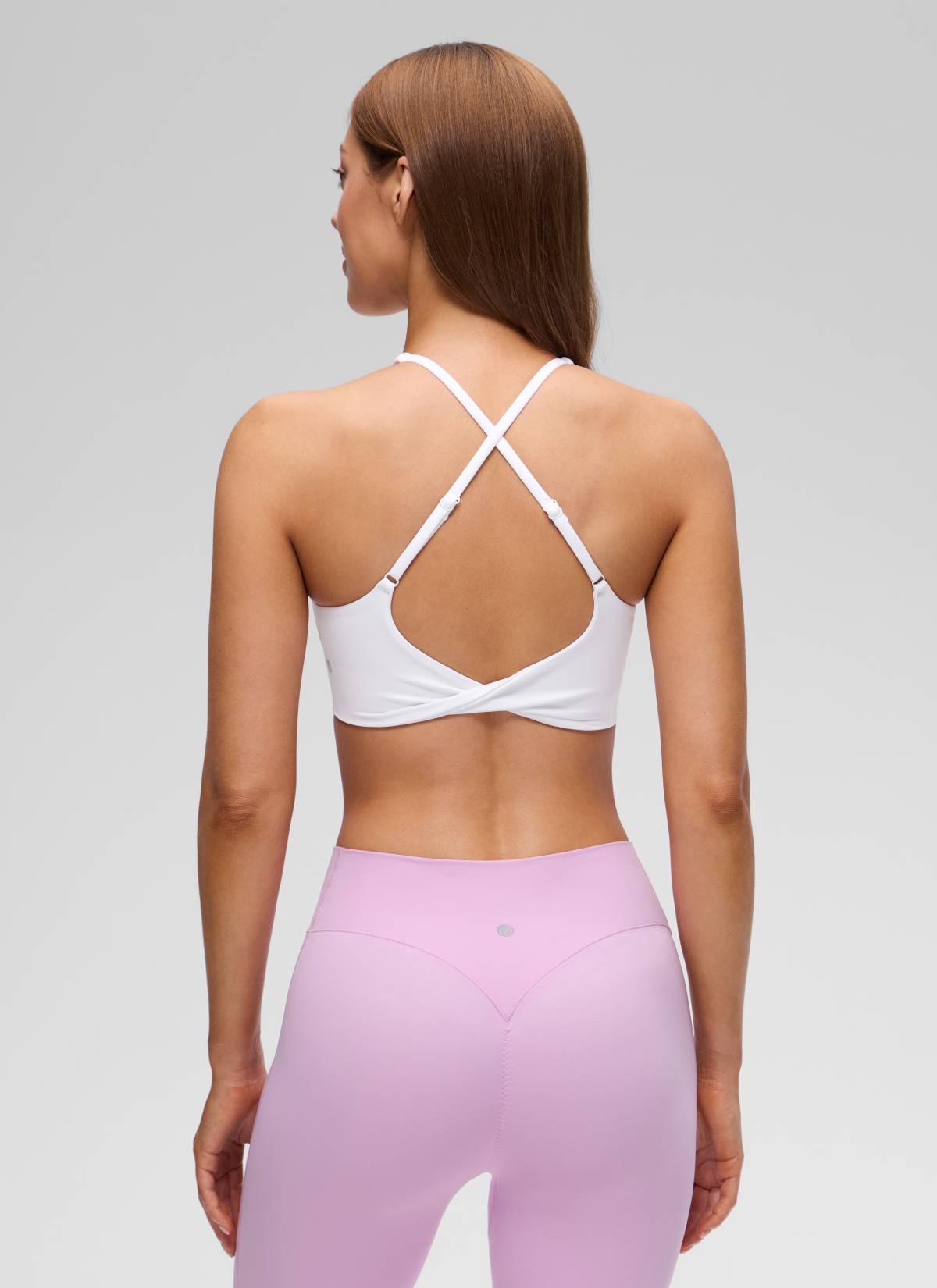 CRZ YOGA  Butterluxe Mujer Sujetador con cuello en V y espalda cruzada blanco