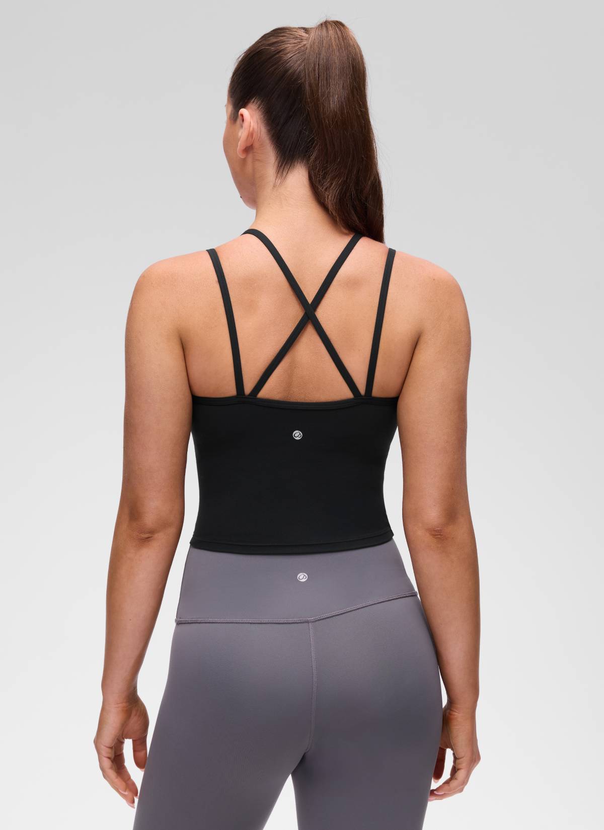 CRZ YOGA Mujer Butterluxe escote V, espalda cruzada con sujetador Negro