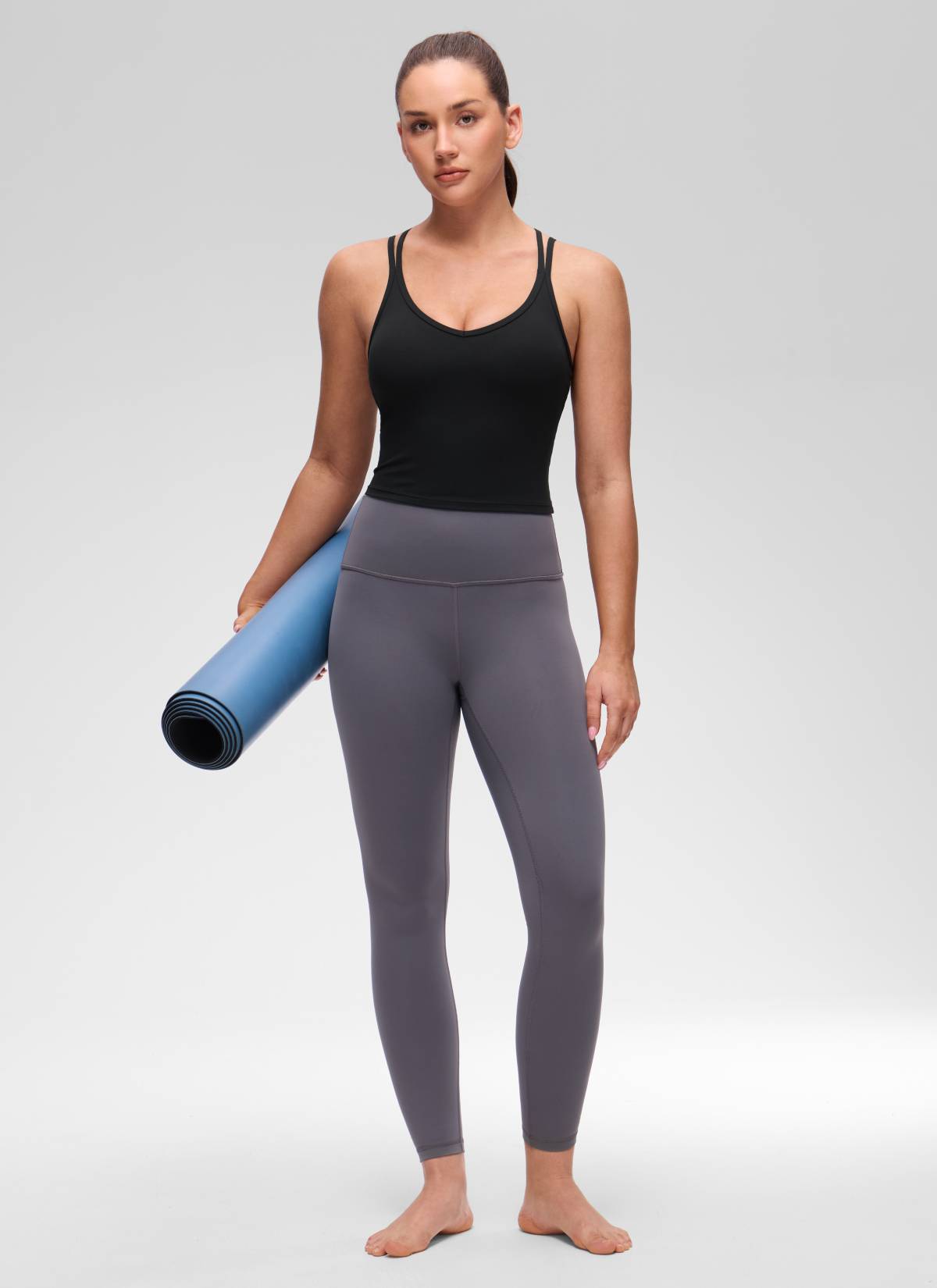 CRZ YOGA Mujer Butterluxe escote V, espalda cruzada con sujetador Negro